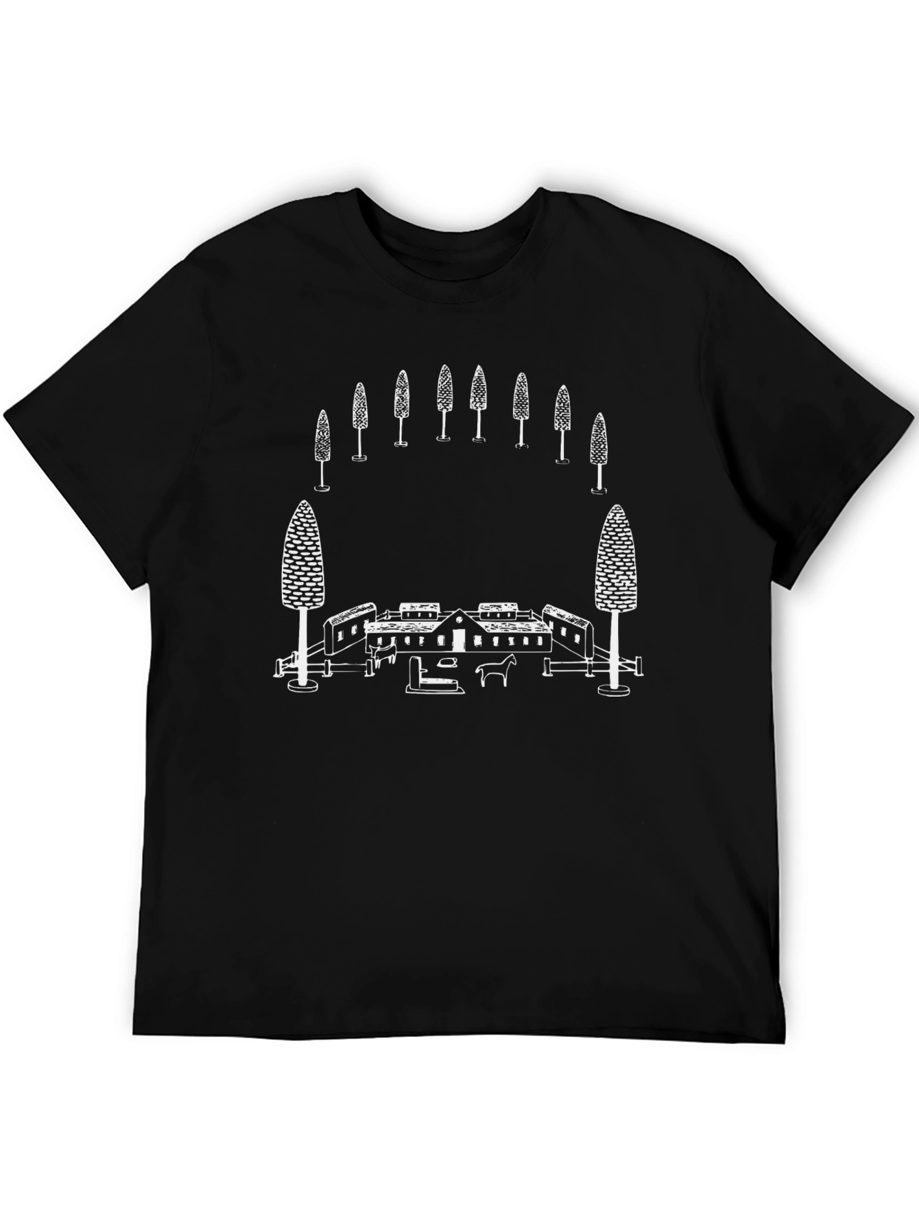 Black Tee with Unique Farmhouse Graphic