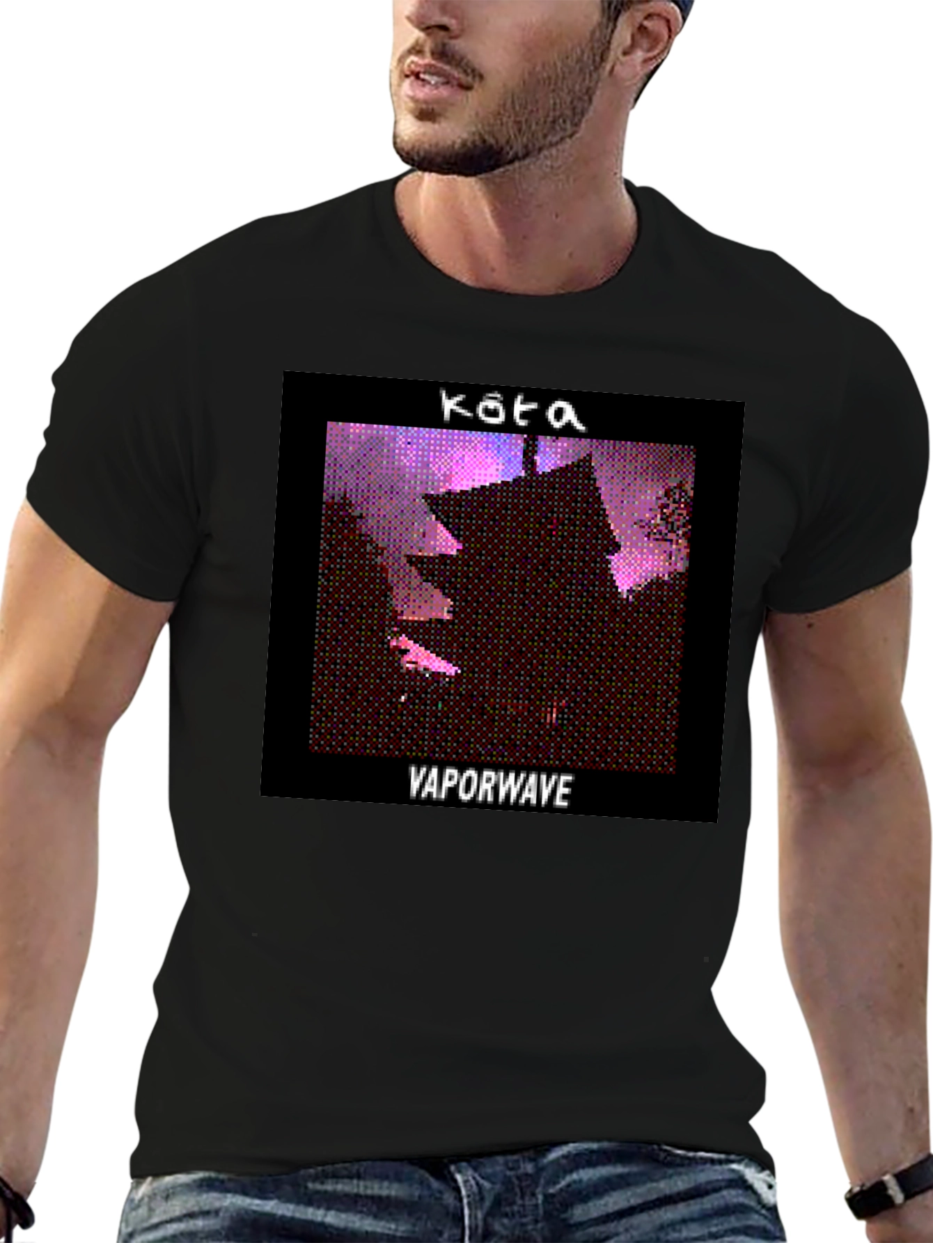 Kota Vaporwave T-Shirt - Black