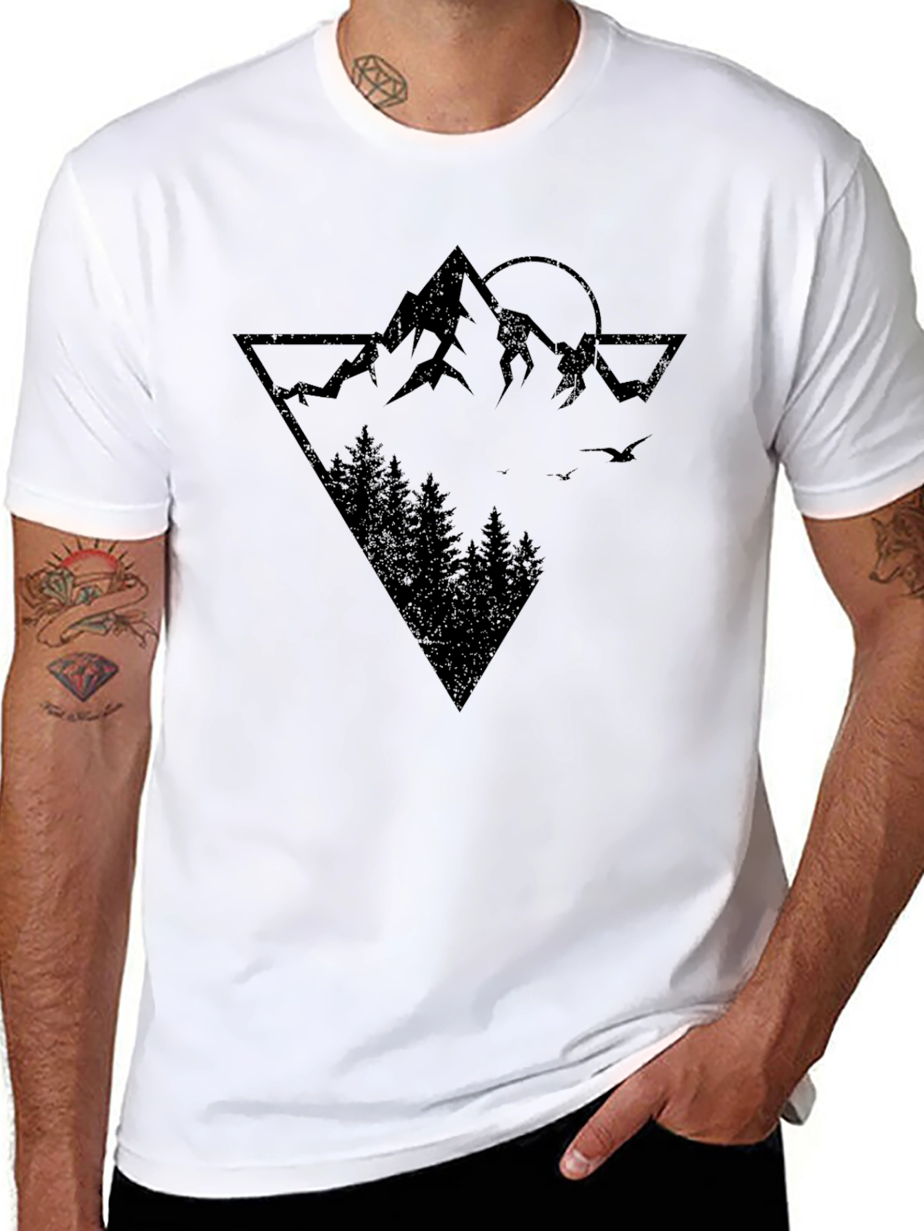 Mountainscape Graphic Print T-Shirt