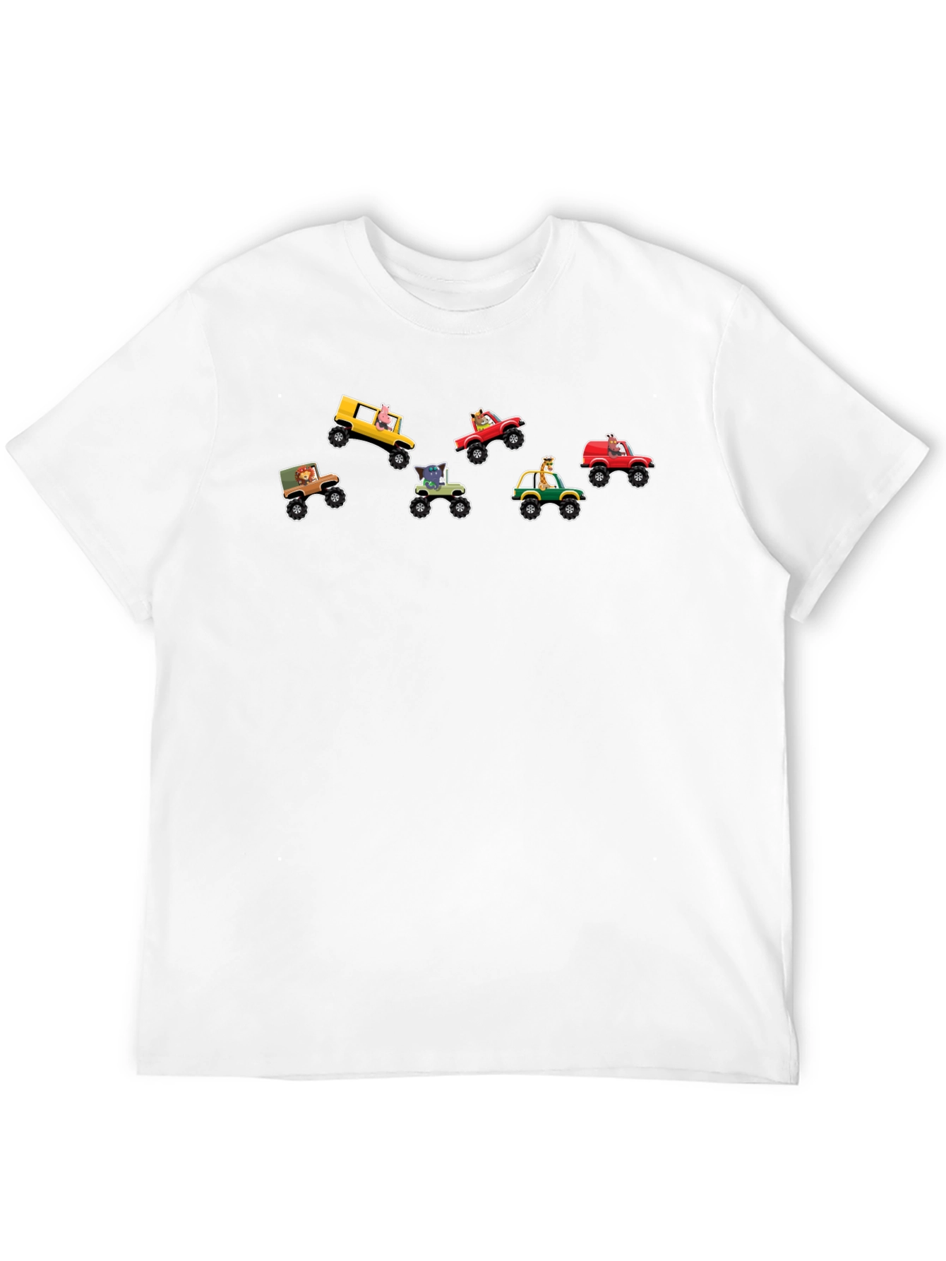 Cartoon Animal Monster Truck Graphic Tee