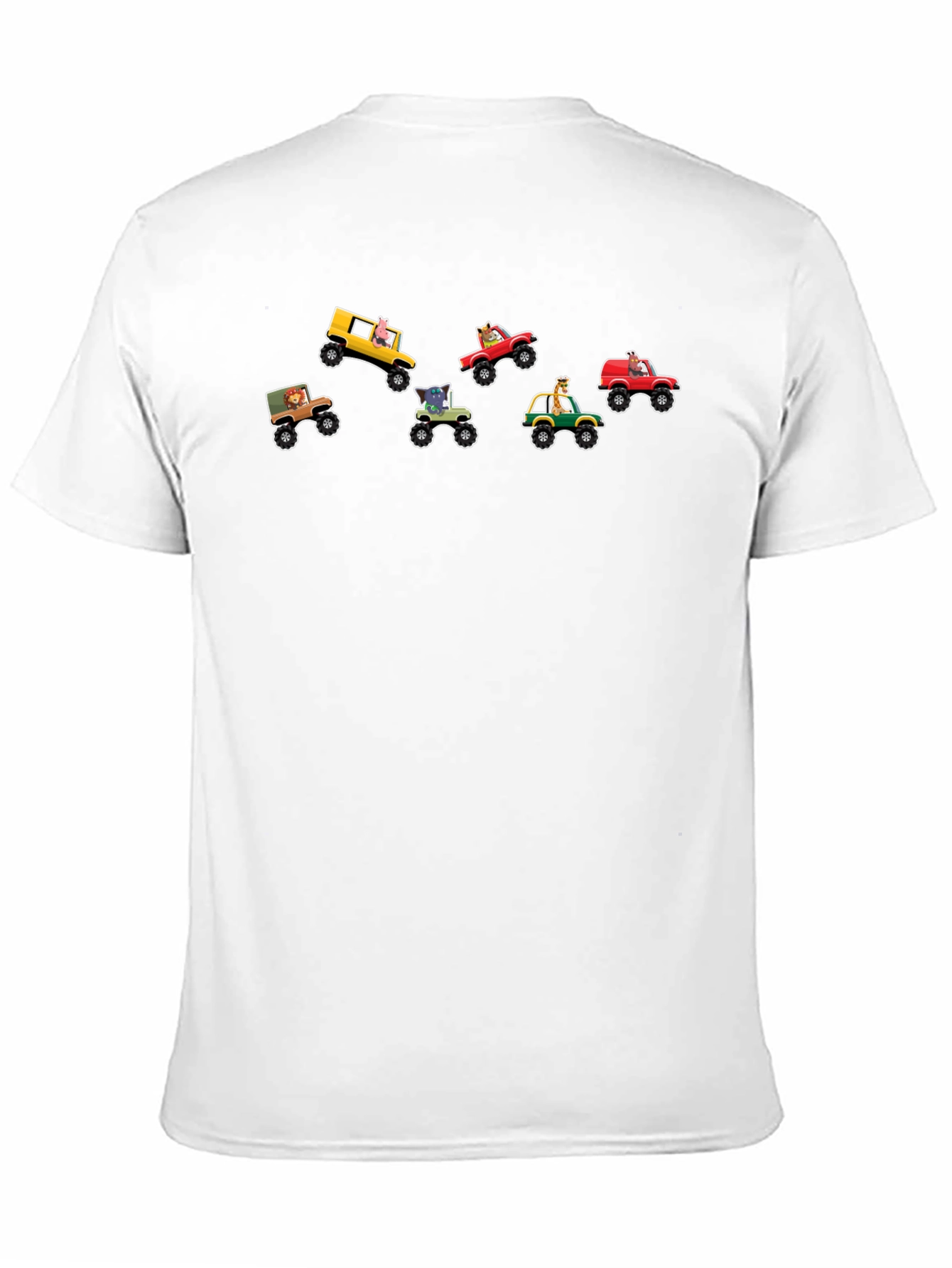 Cartoon Animal Monster Truck Graphic Tee