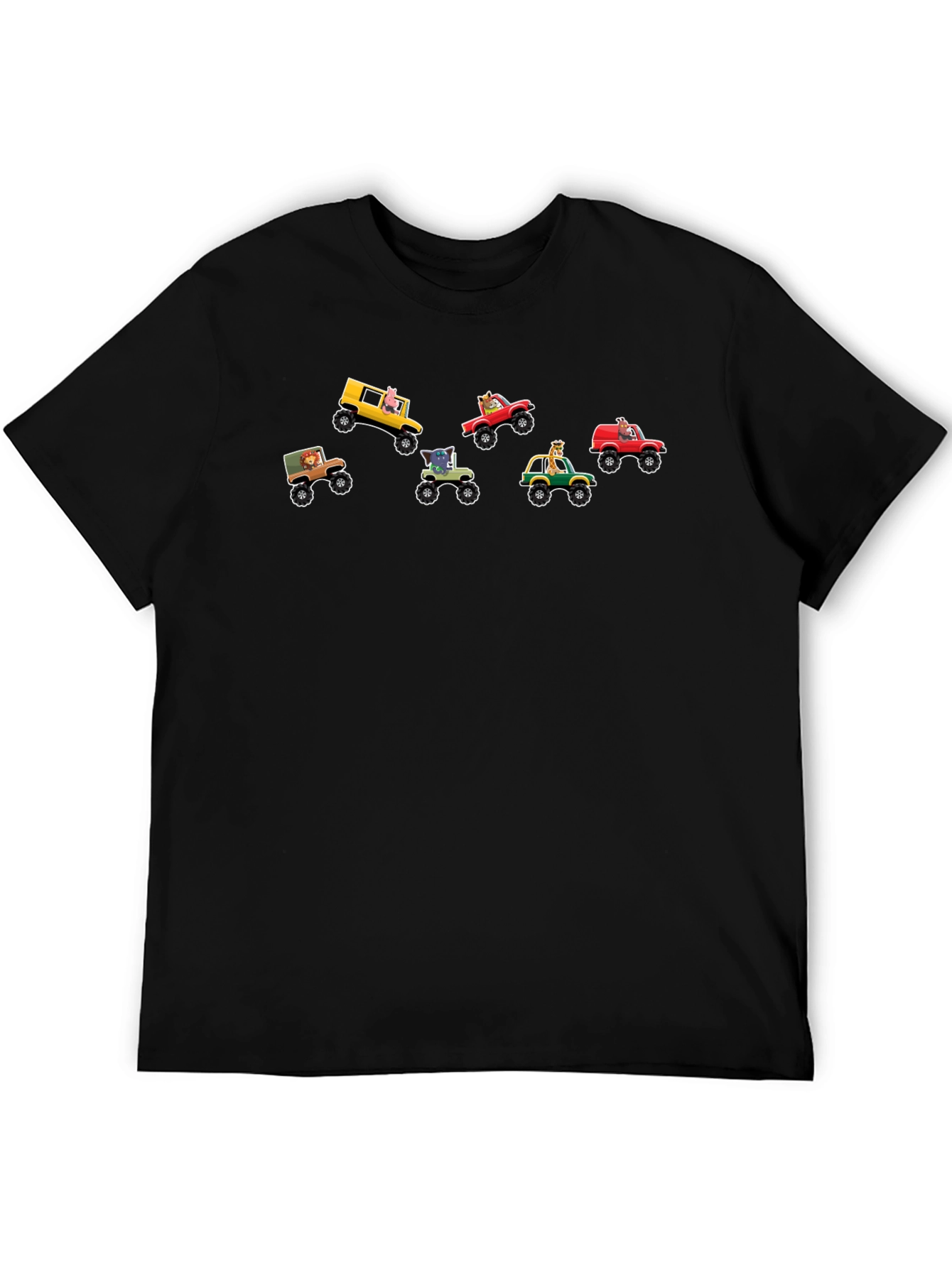 Cartoon Animal Monster Truck Graphic Tee
