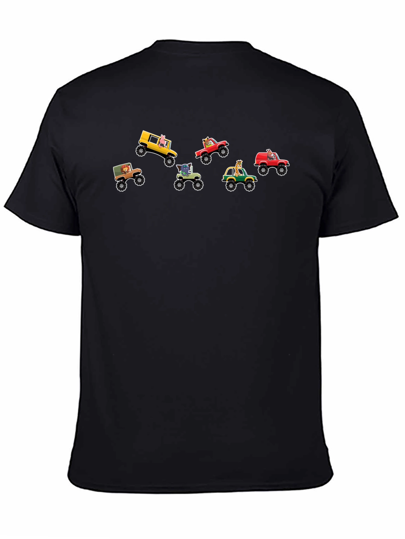 Cartoon Animal Monster Truck Graphic Tee