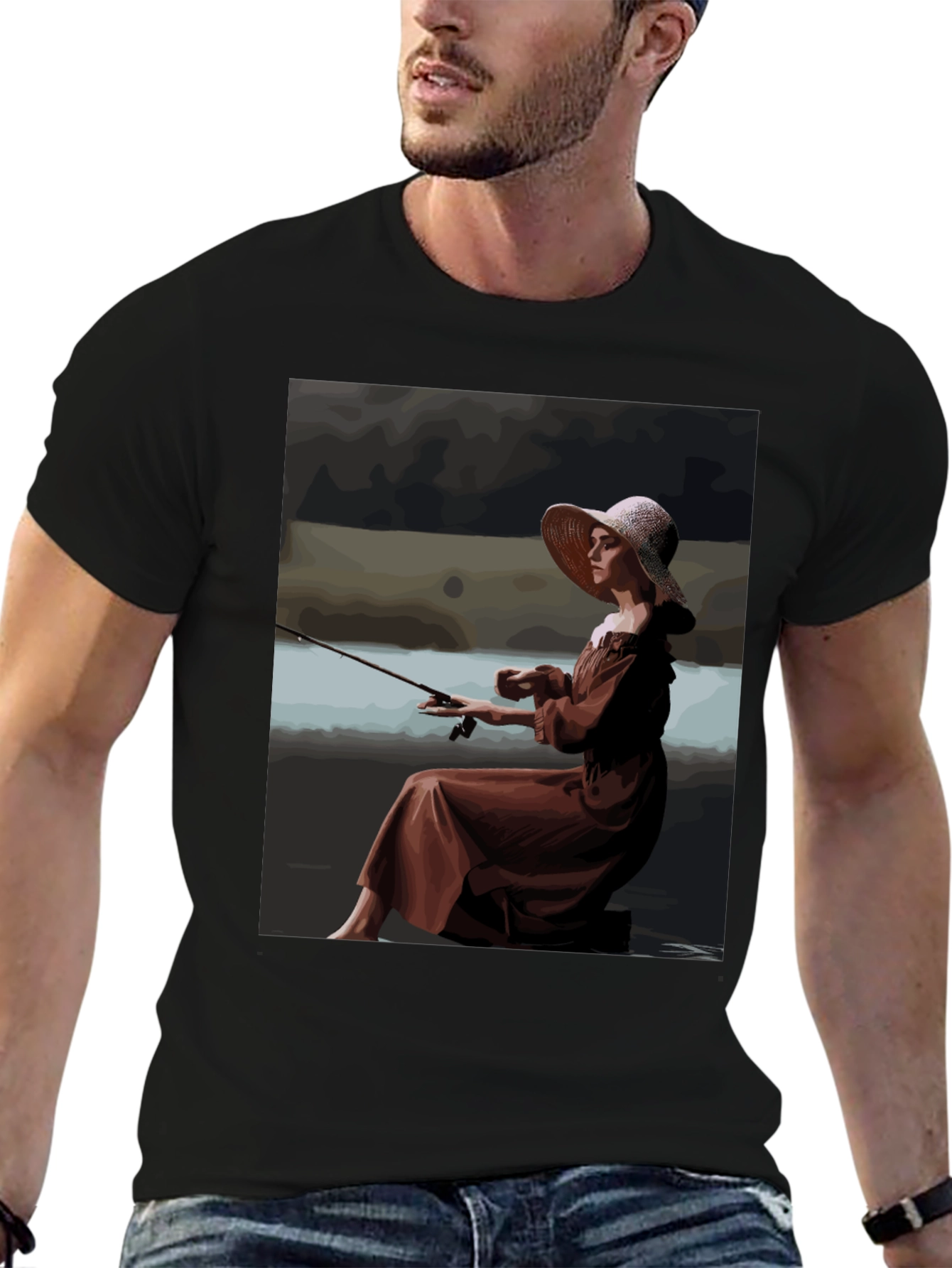 Fishing Lady Graphic Tee - Unique Stylish Design