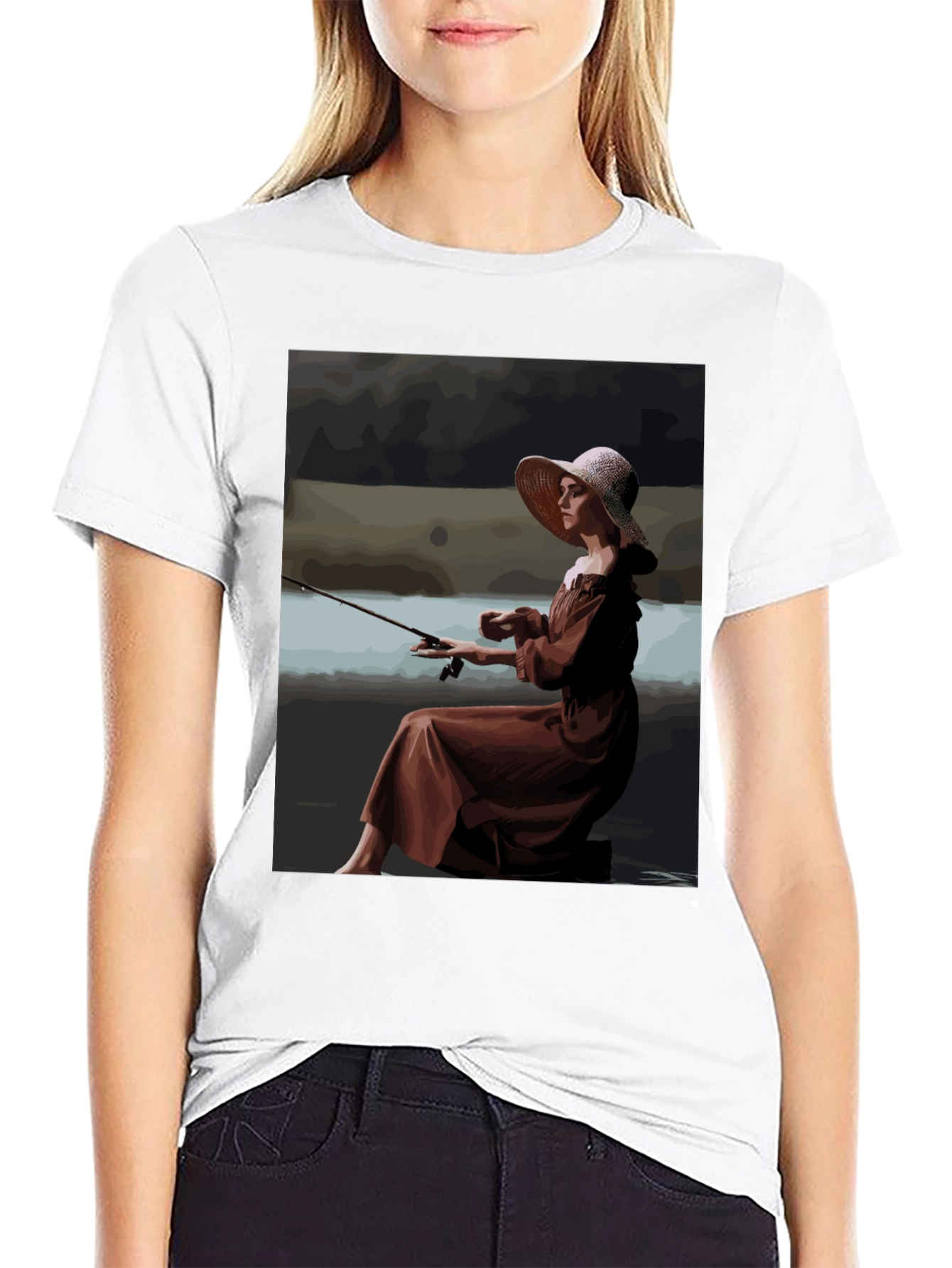 Fishing Lady Graphic Tee - Unique Stylish Design
