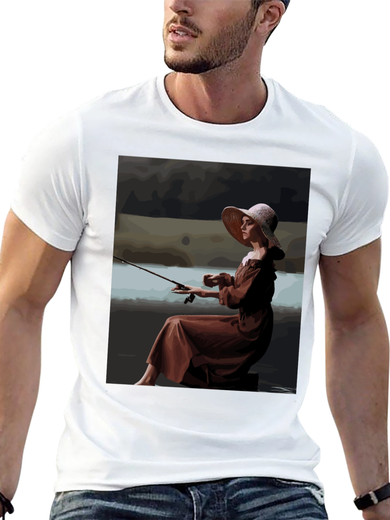 Fishing Lady Graphic Tee - Unique Stylish Design