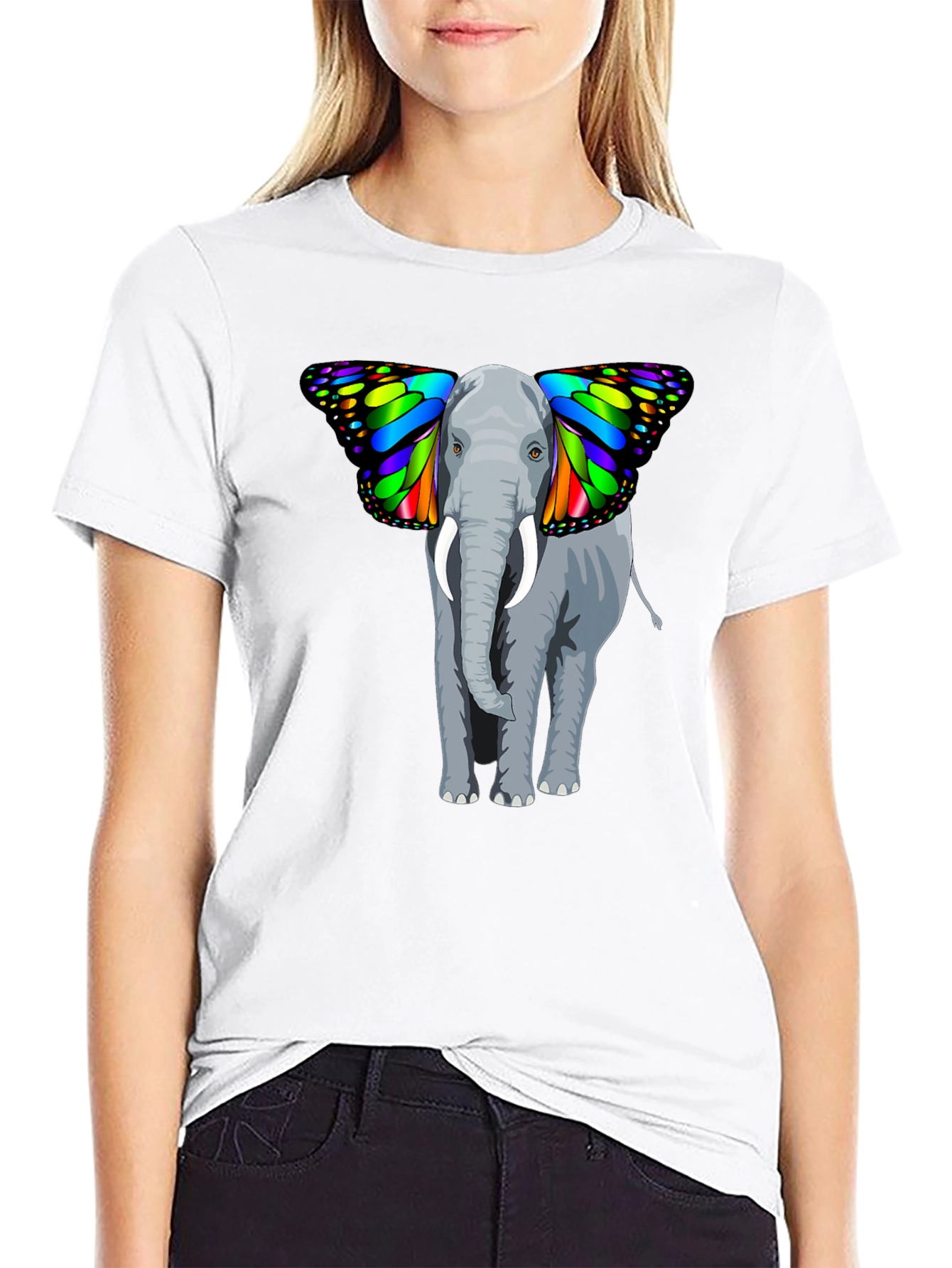 Elephant Butterfly Wings Graphic T-Shirt - Unique Design