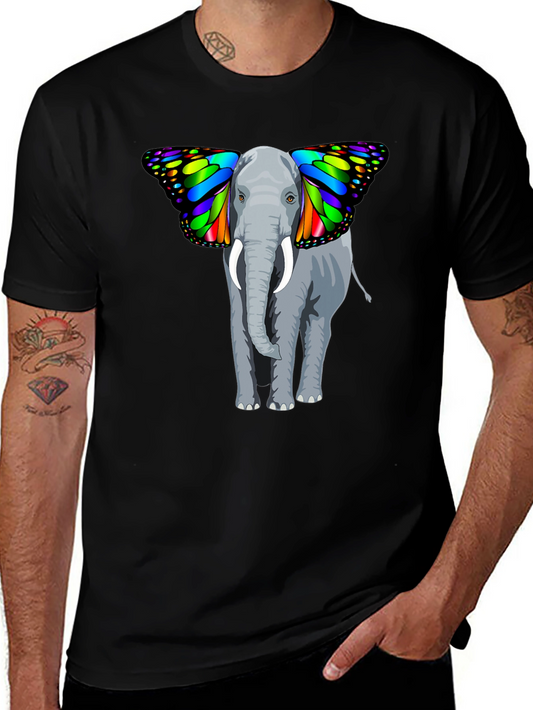Elephant Butterfly Wings Graphic T-Shirt - Unique Design