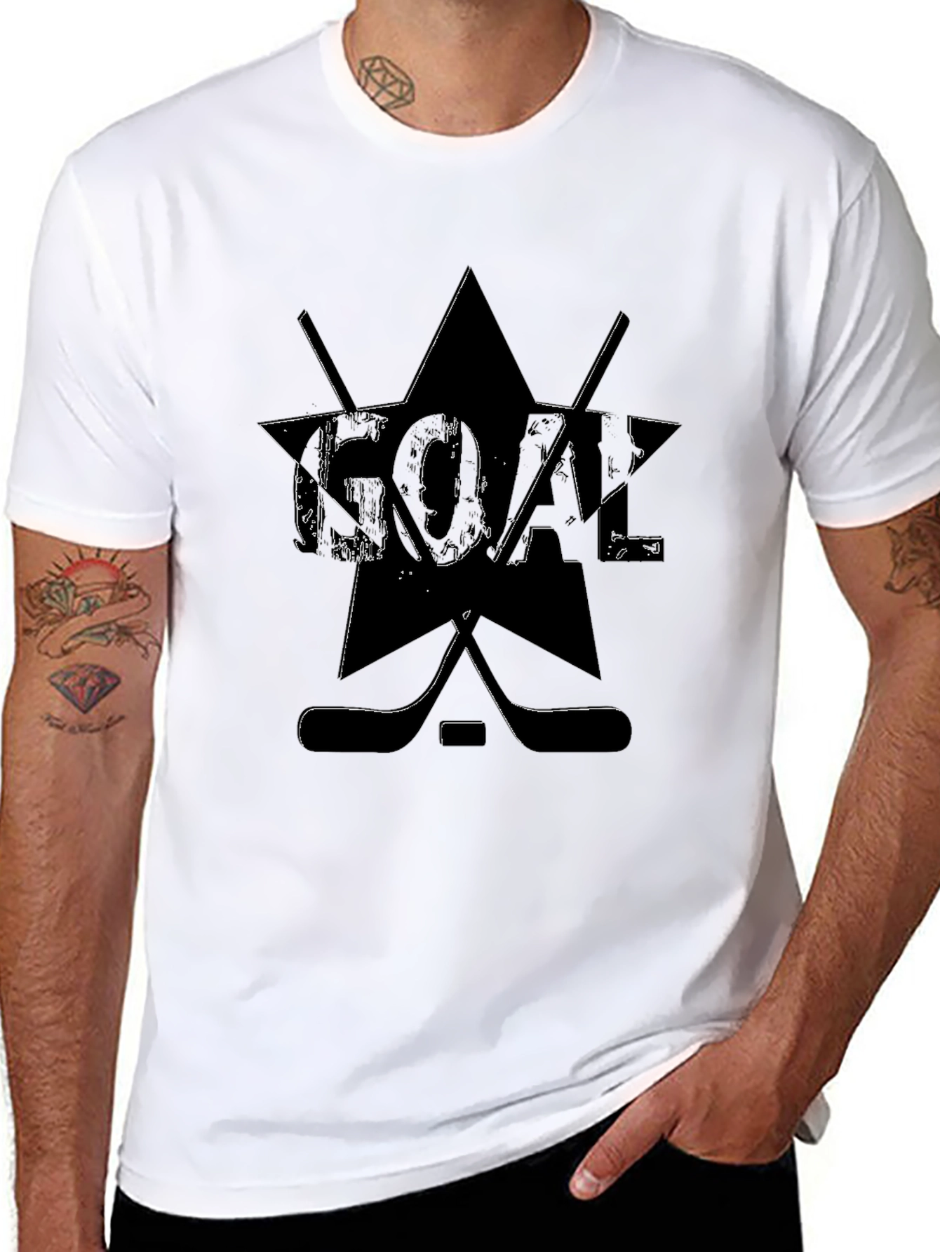 Goal Hockey Graphic T-Shirt - Black