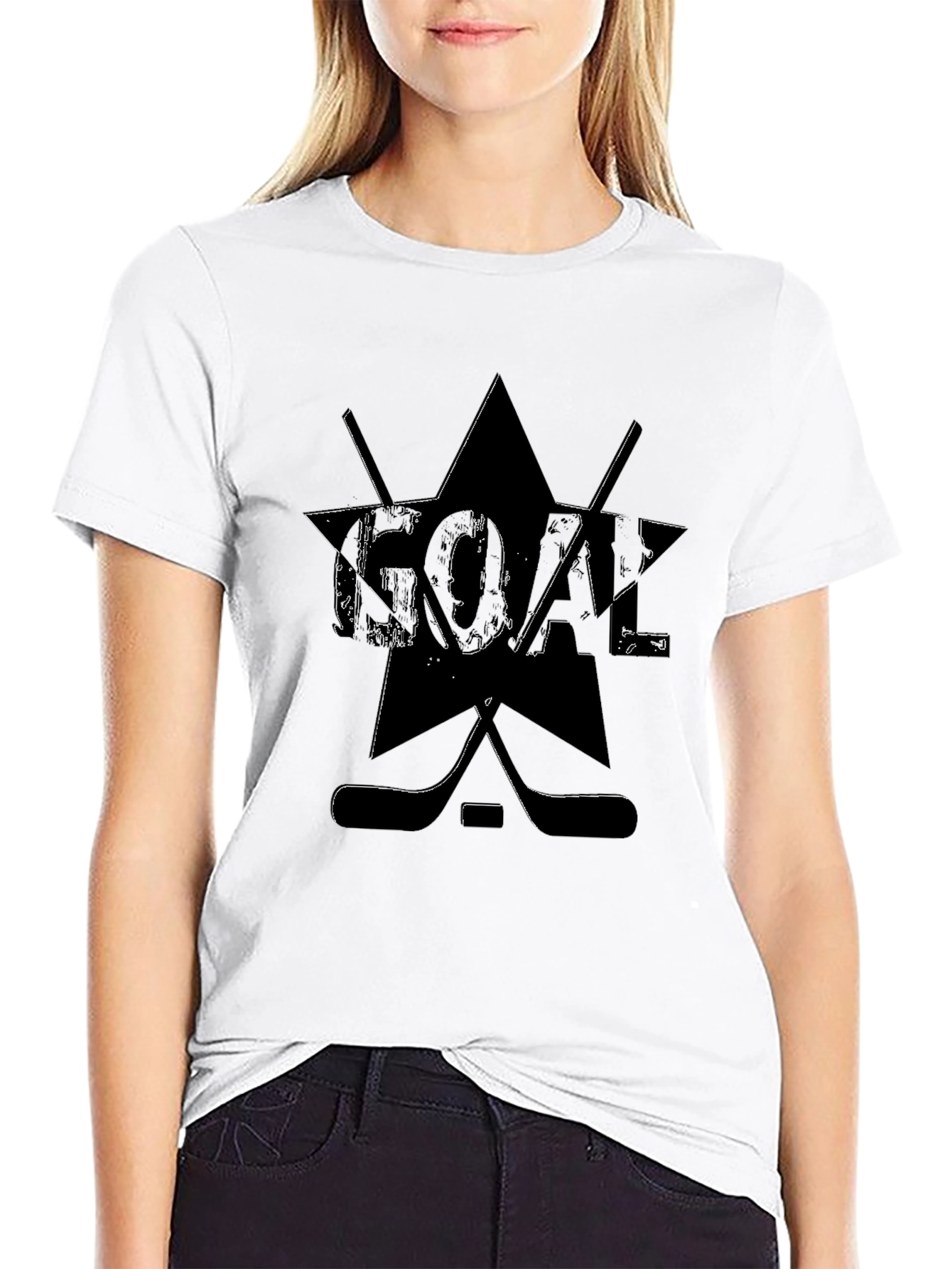 Goal Hockey Graphic T-Shirt - Black