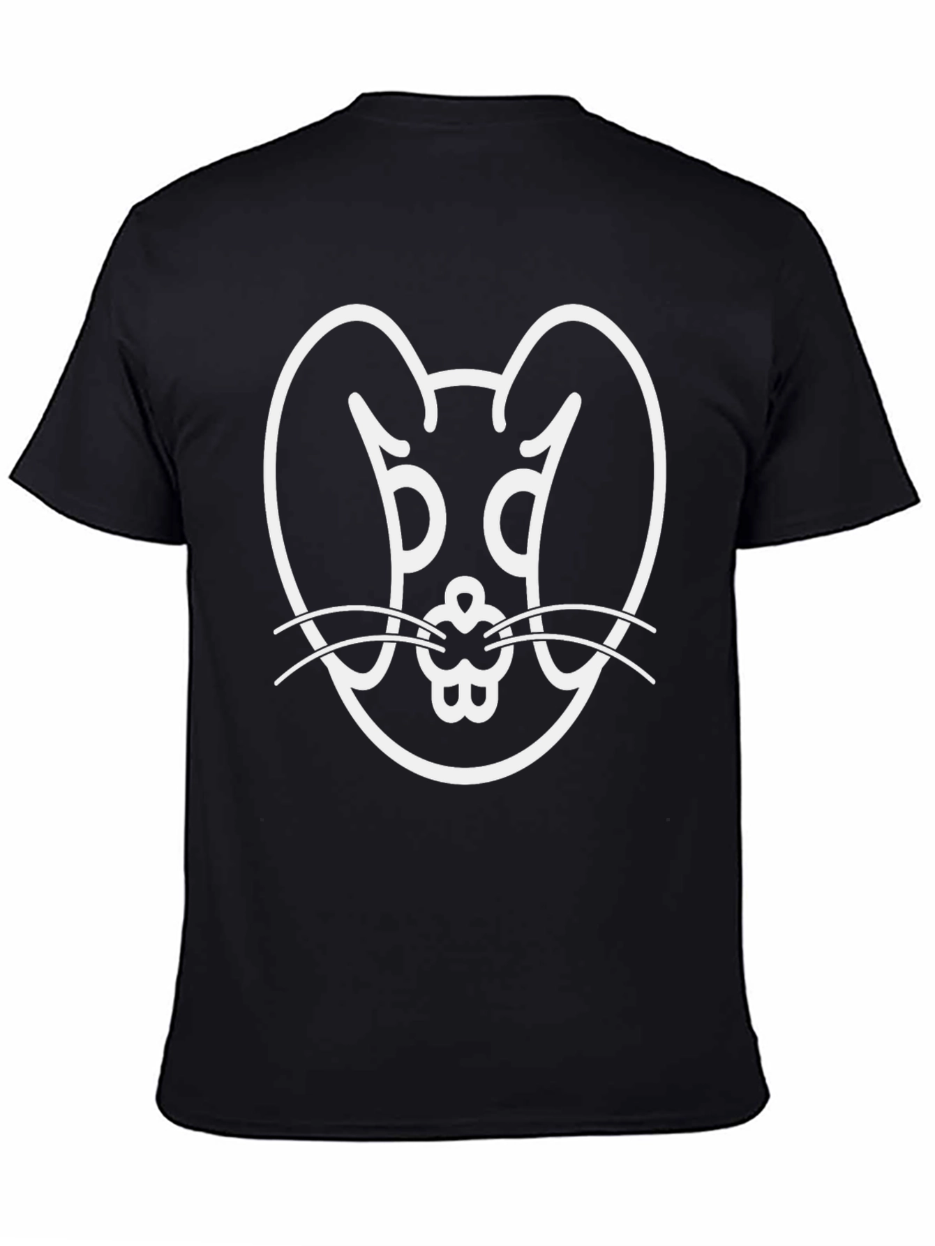 Bunny Graphic Tee - Black Cotton Blend T-Shirt