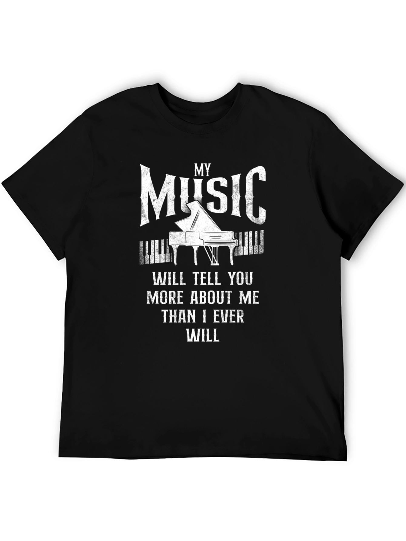 Music Tells More T-Shirt - Piano Lover Tee