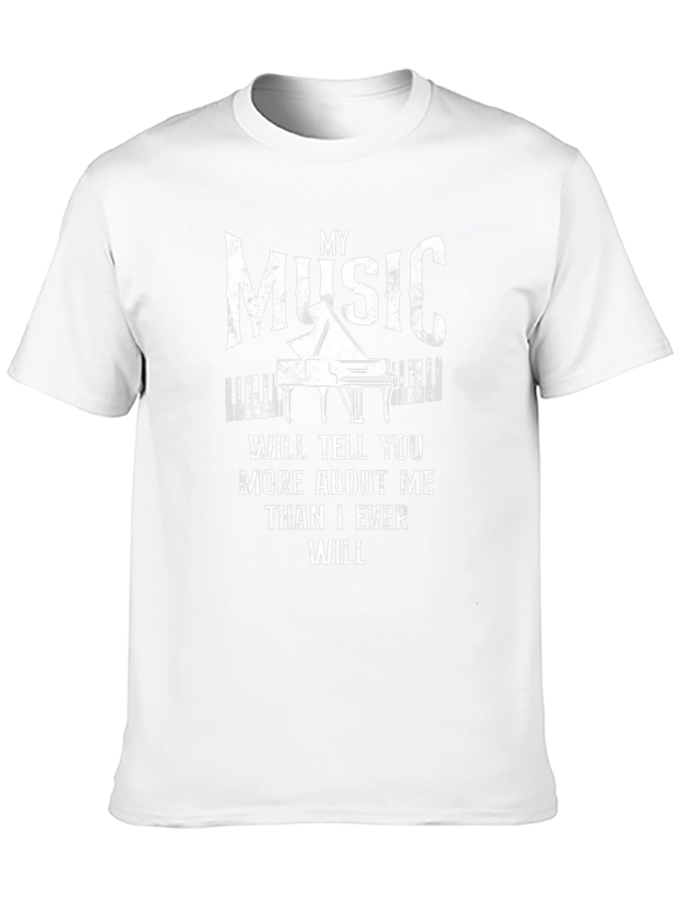 Music Tells More T-Shirt - Piano Lover Tee