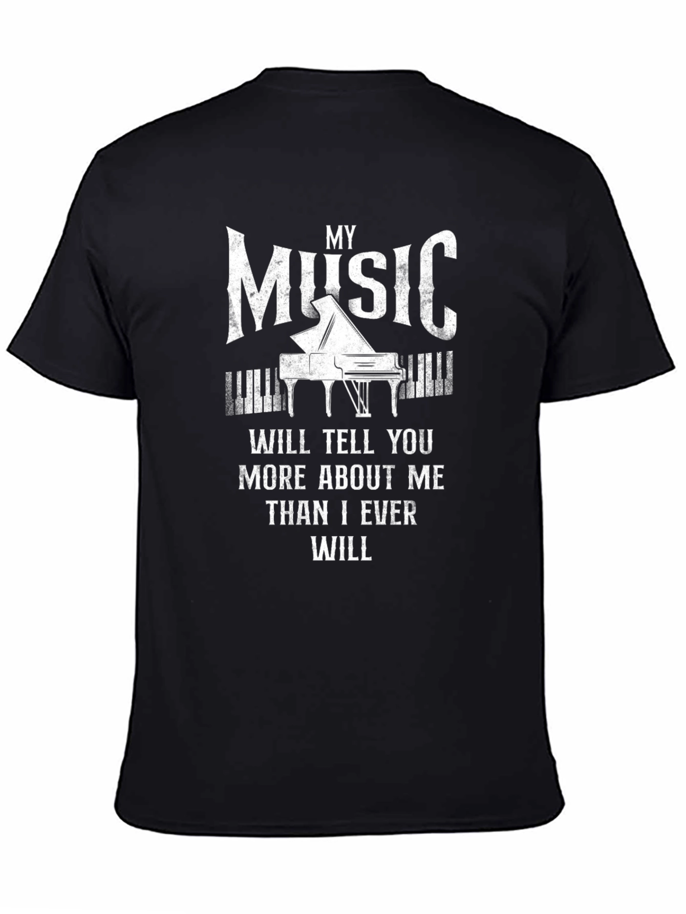 Music Tells More T-Shirt - Piano Lover Tee