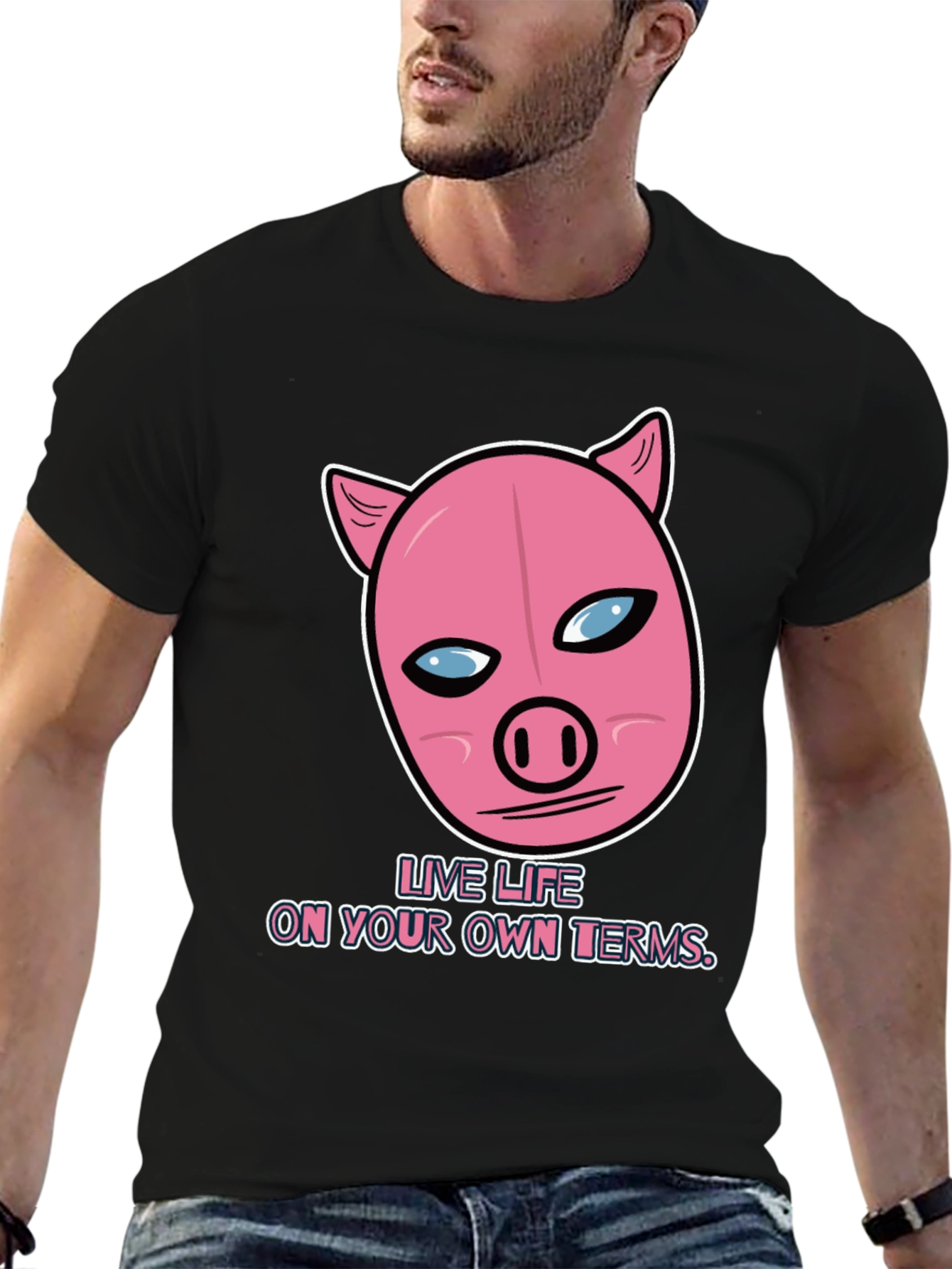 Live Life On Your Own Terms Pig Graphic Tee