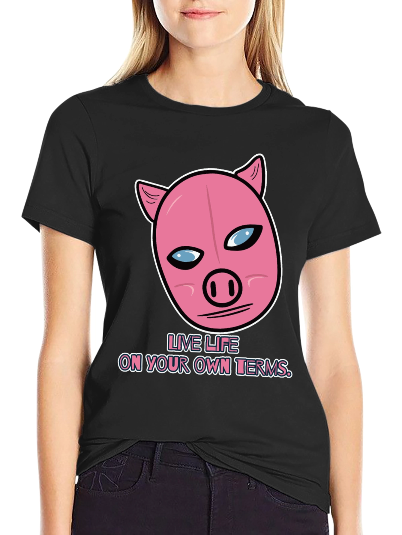 Live Life On Your Own Terms Pig Graphic Tee