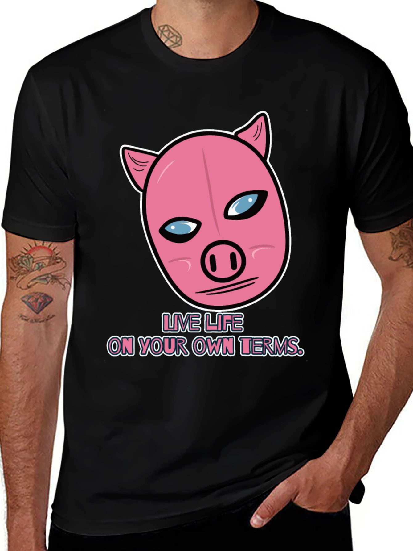 Live Life On Your Own Terms Pig Graphic Tee