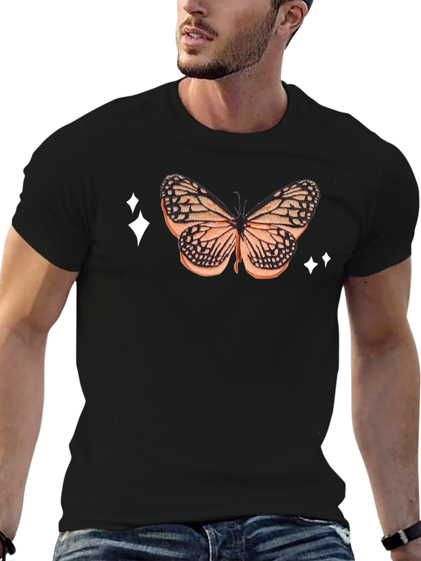 Butterfly Graphic Black Tee