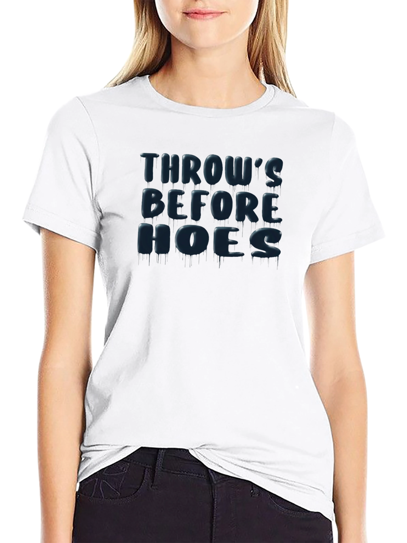 Throws Before Hoes Novelty Graphic T-Shirt
