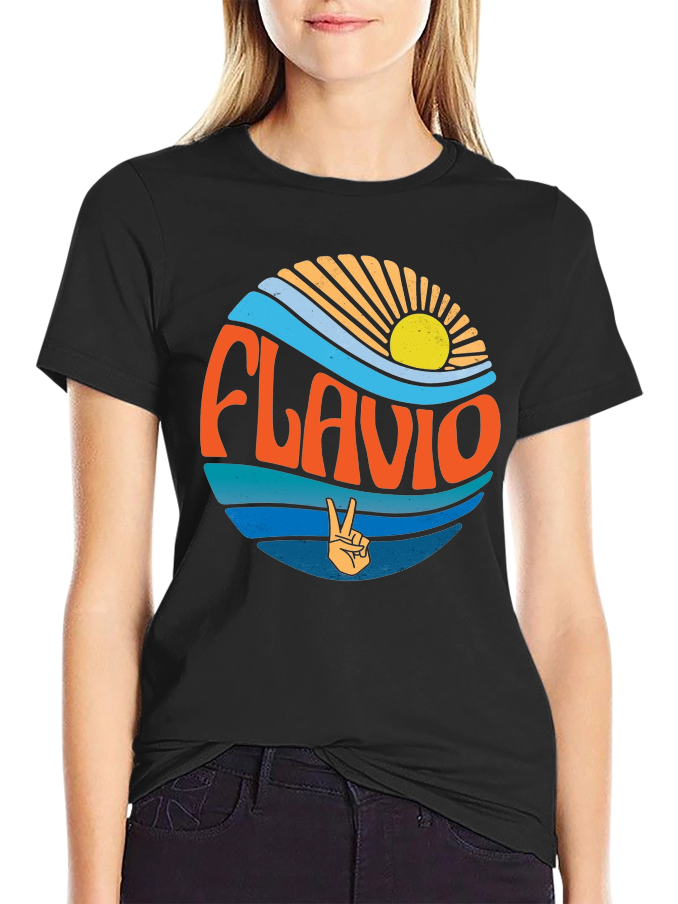 Retro Flavio T-Shirt with Peace Sign