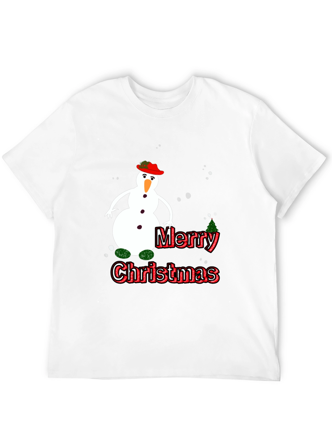 Festive Merry Christmas Snowman Graphic Tee