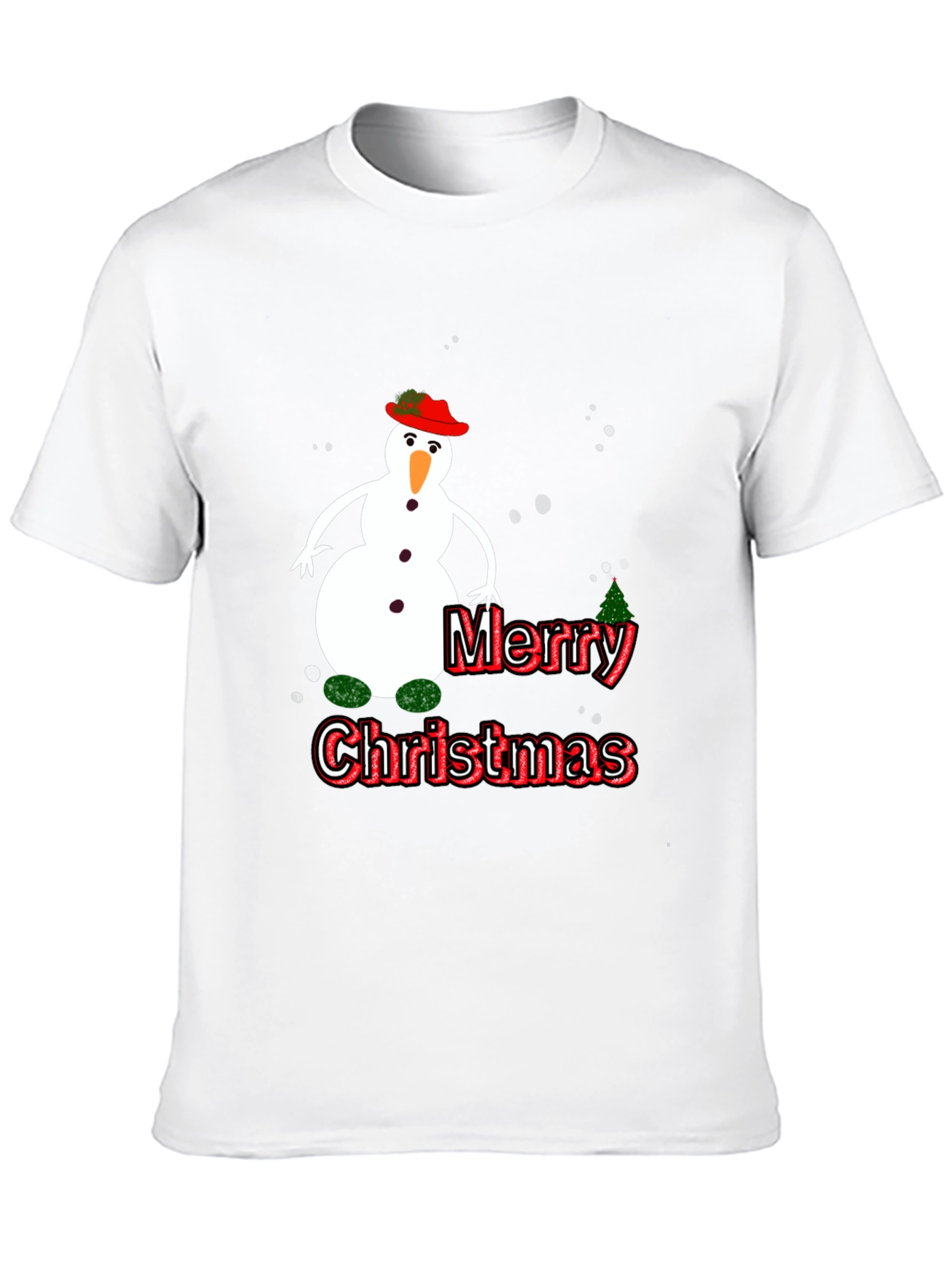 Festive Merry Christmas Snowman Graphic Tee