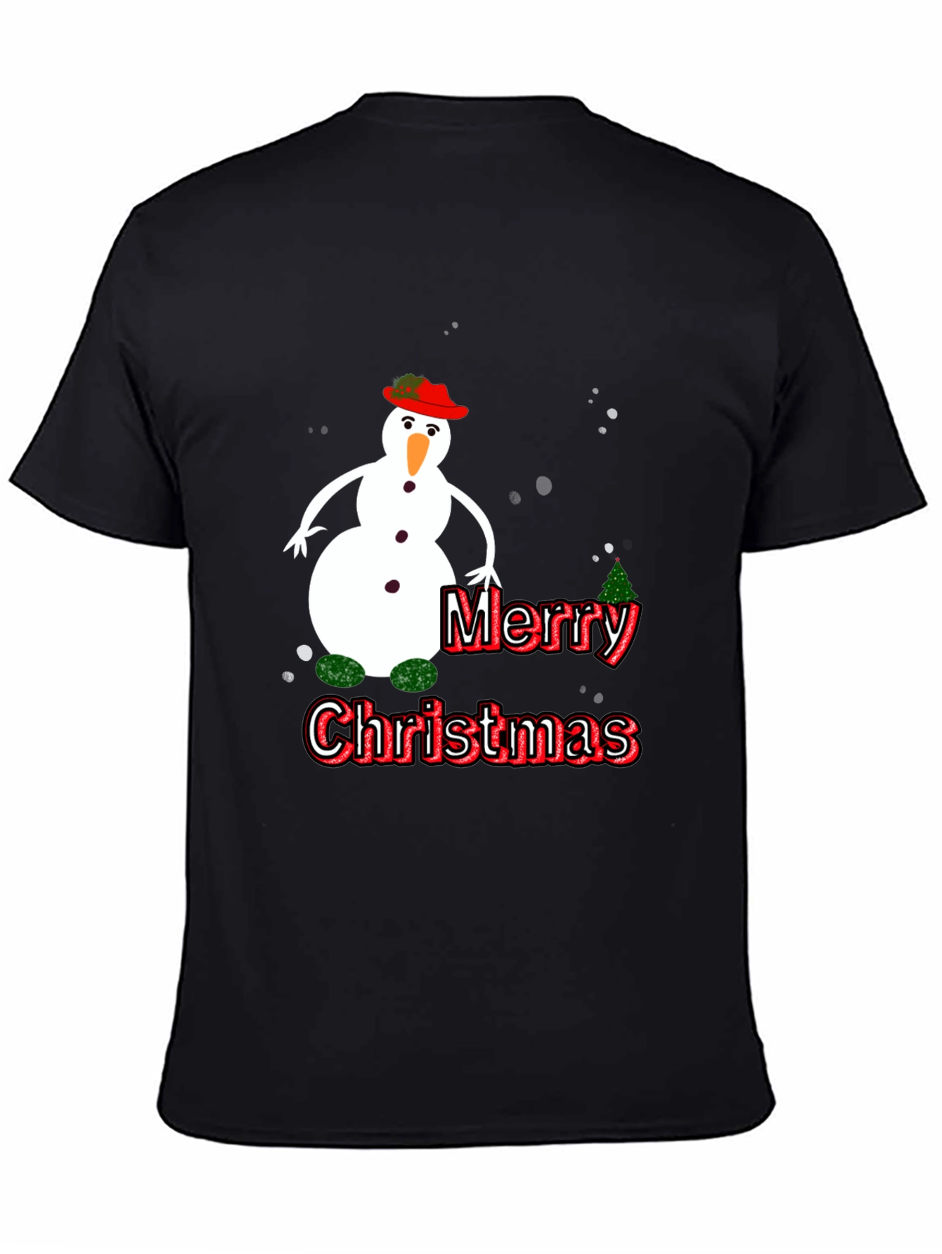 Festive Merry Christmas Snowman Graphic Tee