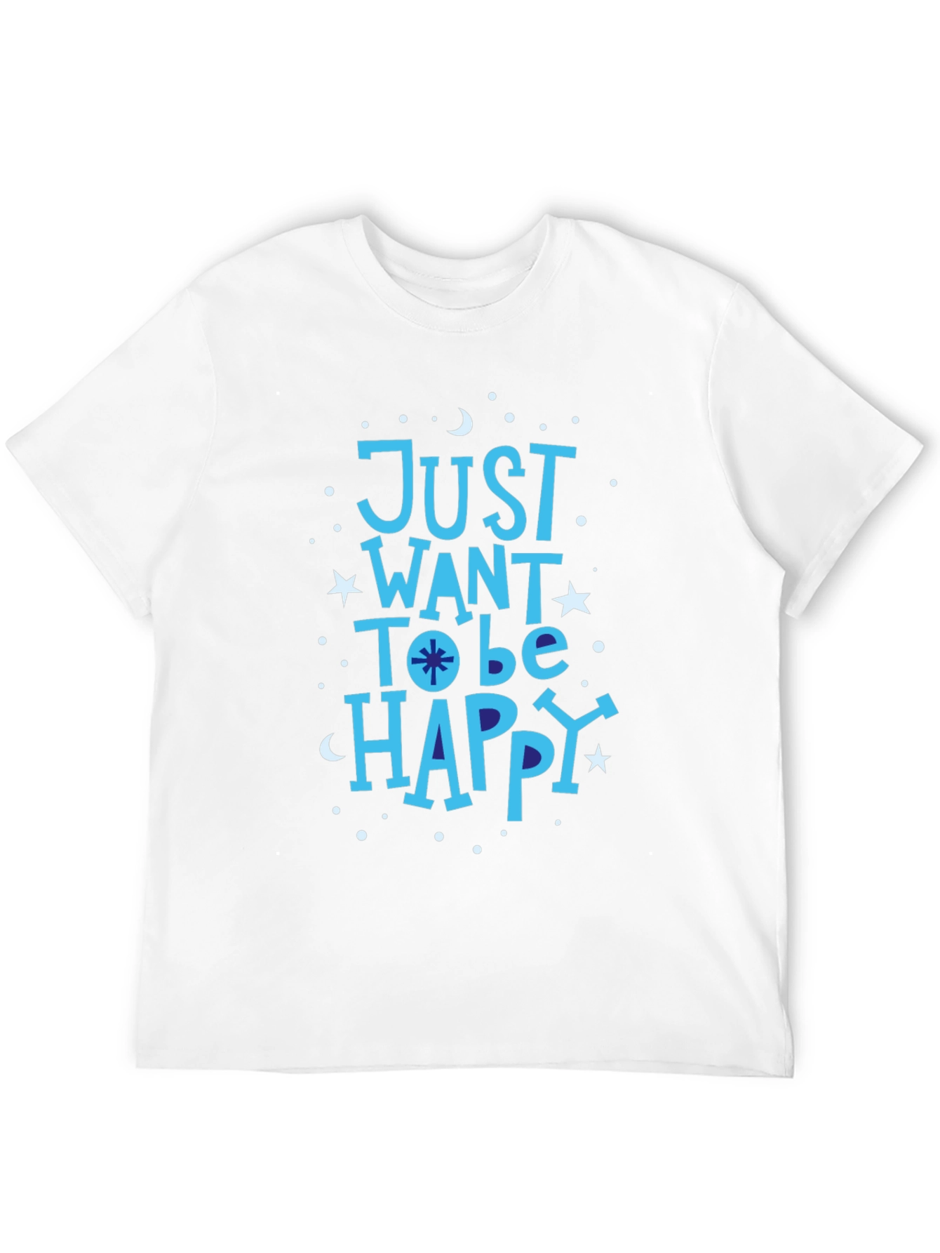 Just Want To Be Happy Black Graphic Tee