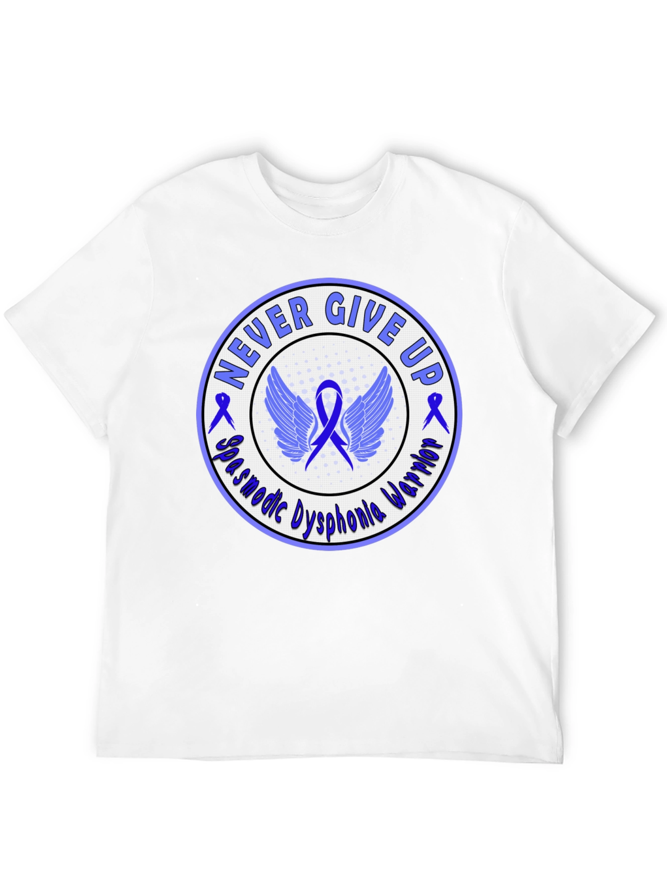 Spasmodic Dysphonia Awareness T-Shirt Never Give Up