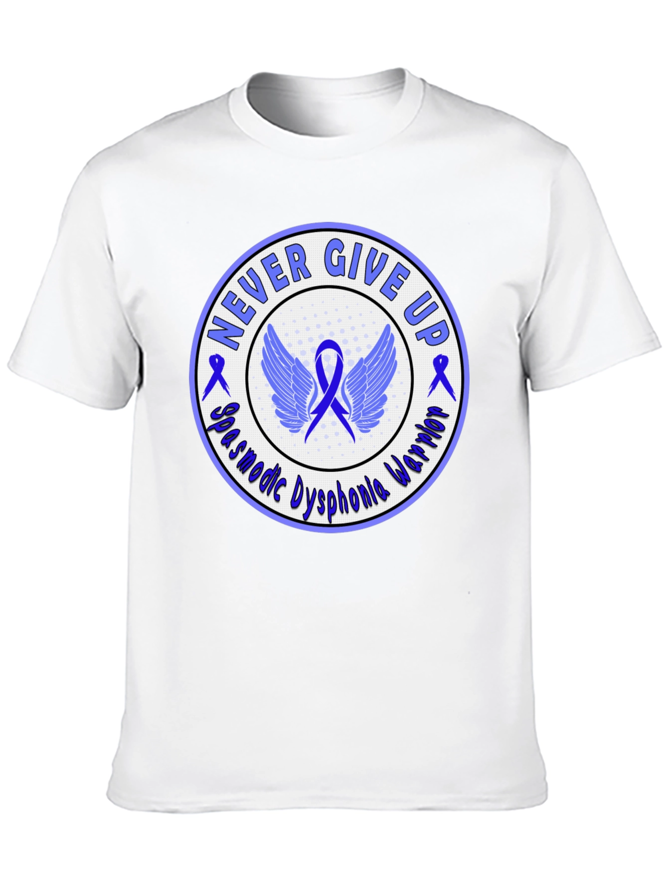 Spasmodic Dysphonia Awareness T-Shirt Never Give Up