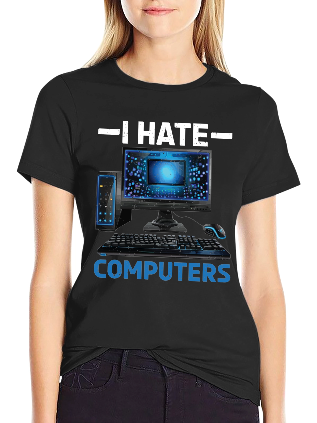 I Hate Computers Funny Tee