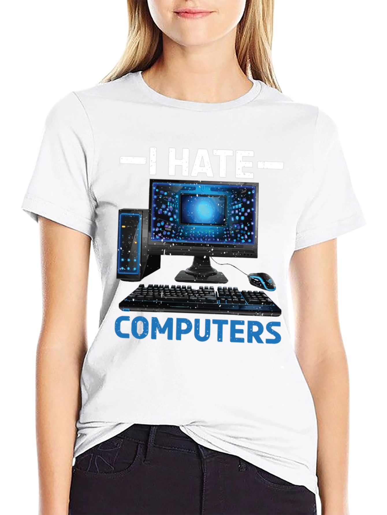 I Hate Computers Funny Tee
