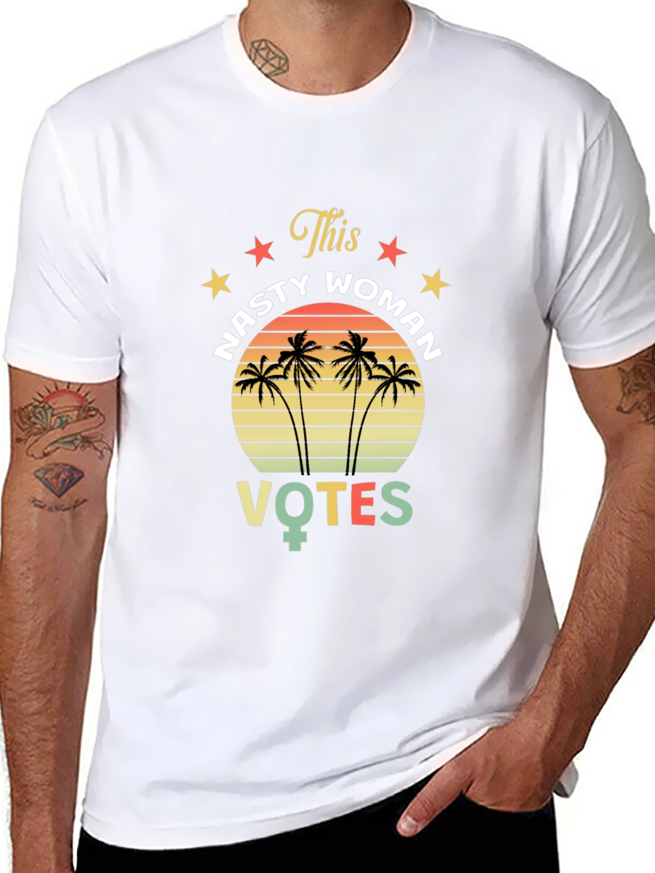 Nasty Woman Votes T-Shirt - Retro Design