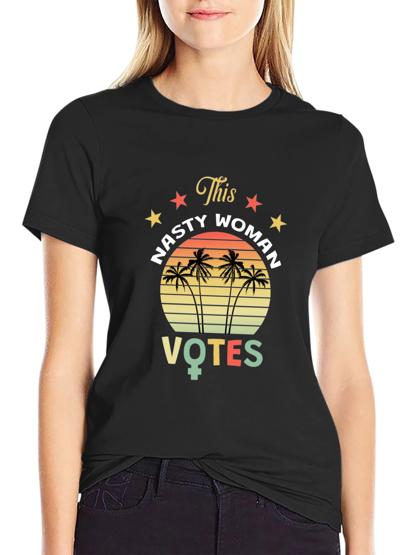 Nasty Woman Votes T-Shirt - Retro Design