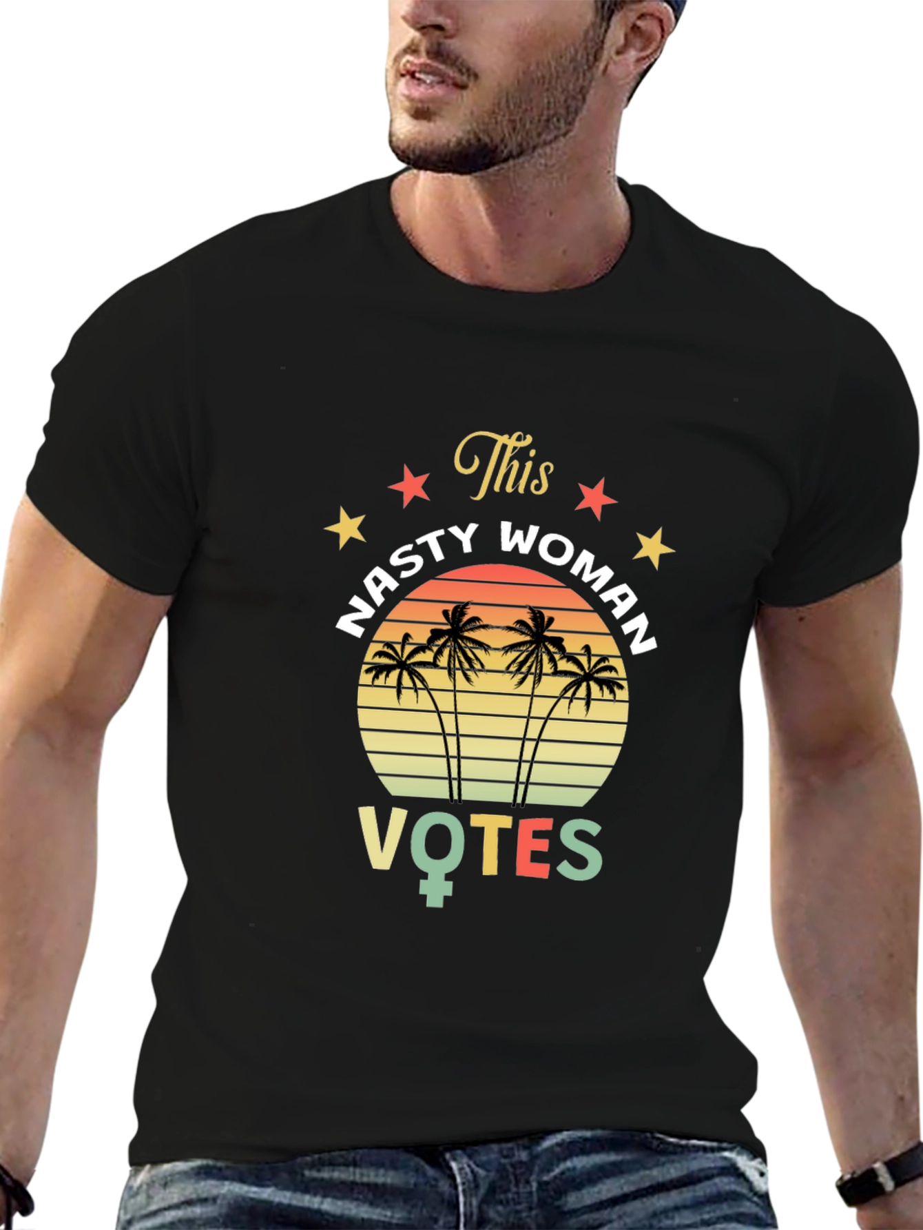 Nasty Woman Votes T-Shirt - Retro Design