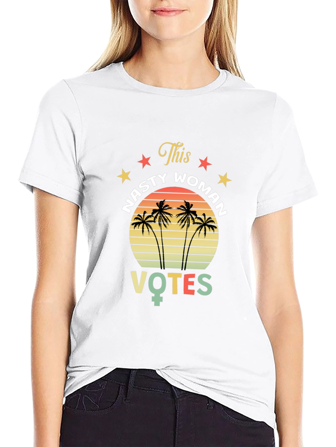 Nasty Woman Votes T-Shirt - Retro Design