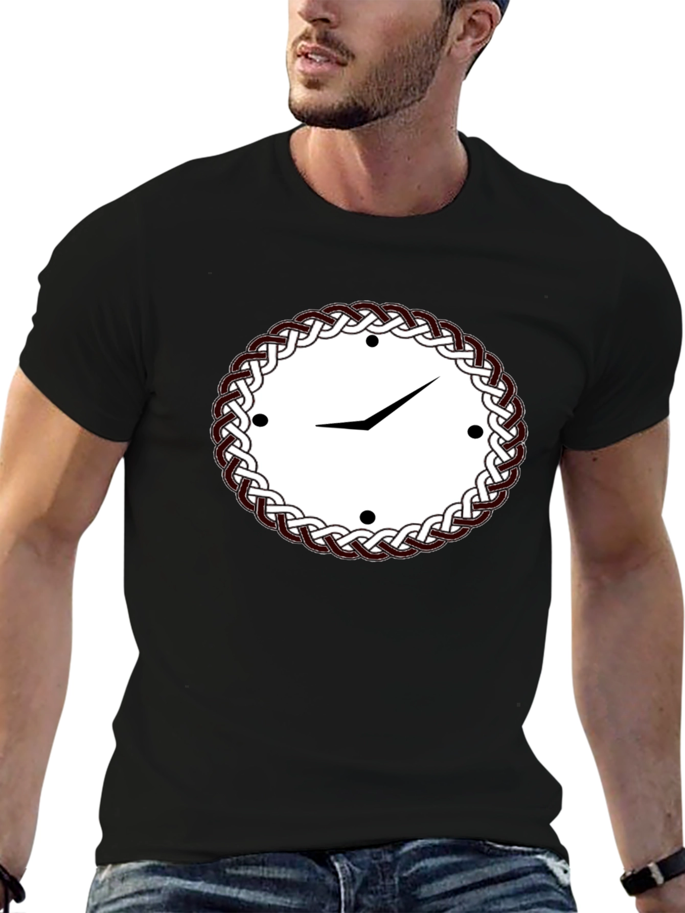Celtic Knot Clock Black T-Shirt