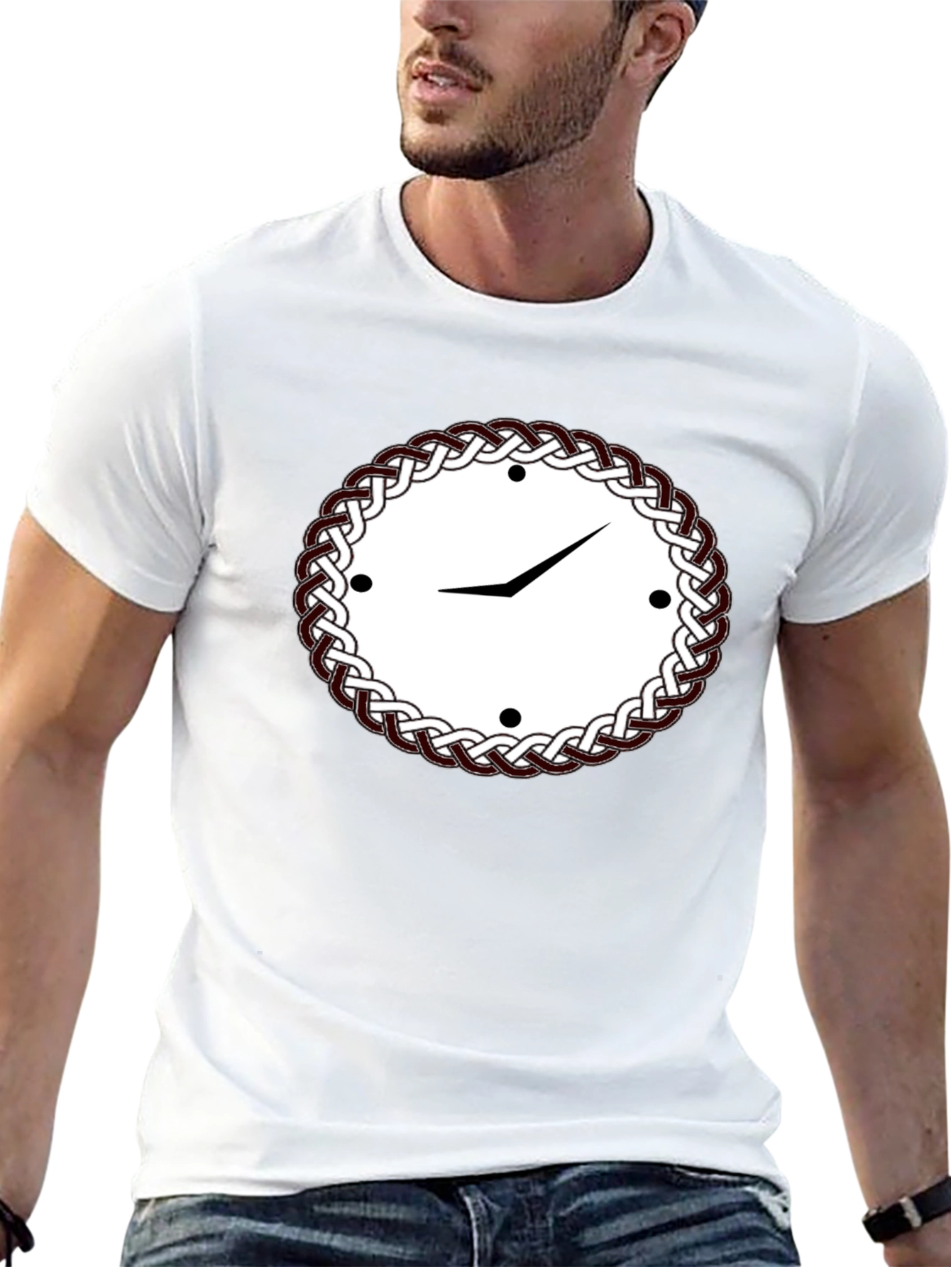 Celtic Knot Clock Black T-Shirt