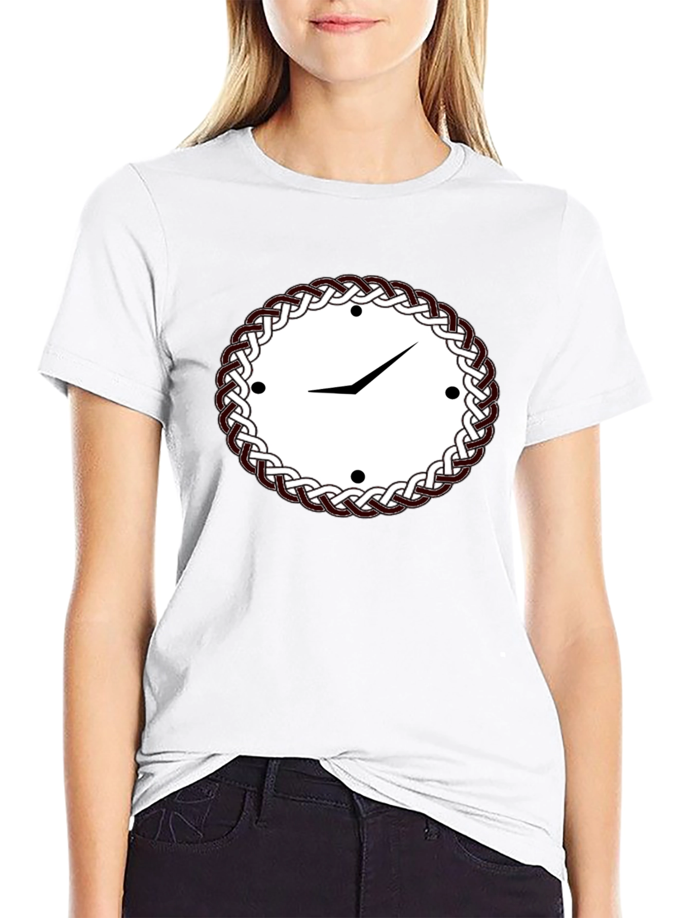 Celtic Knot Clock Black T-Shirt