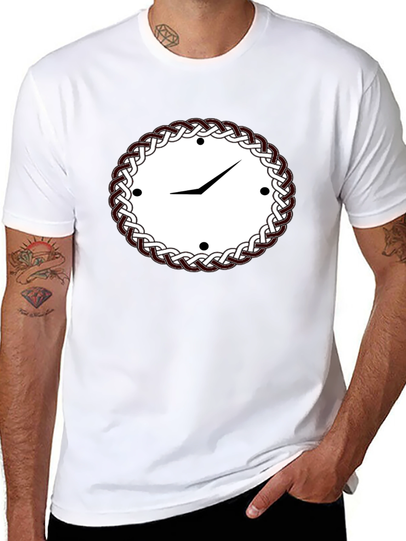 Celtic Knot Clock Black T-Shirt