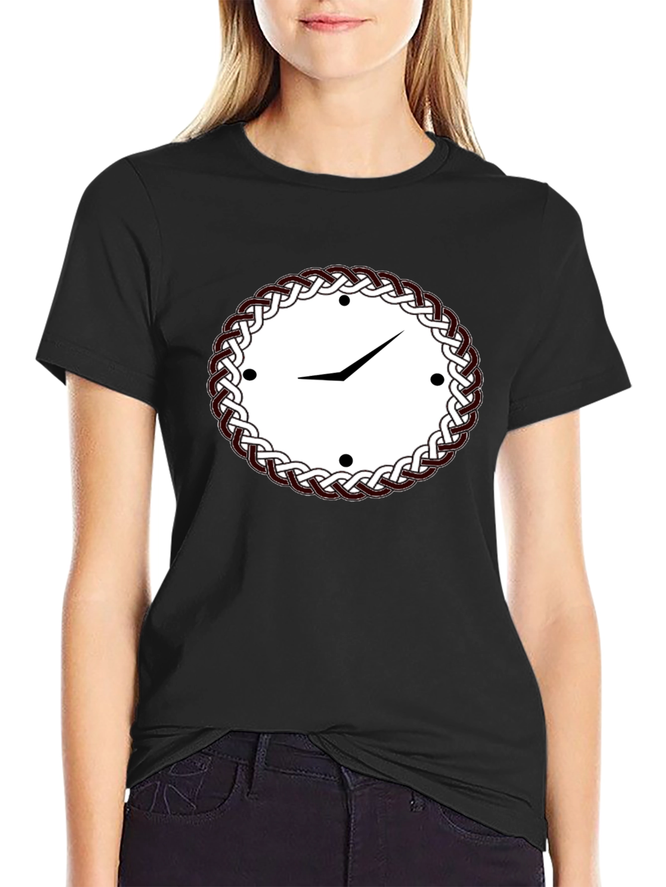 Celtic Knot Clock Black T-Shirt