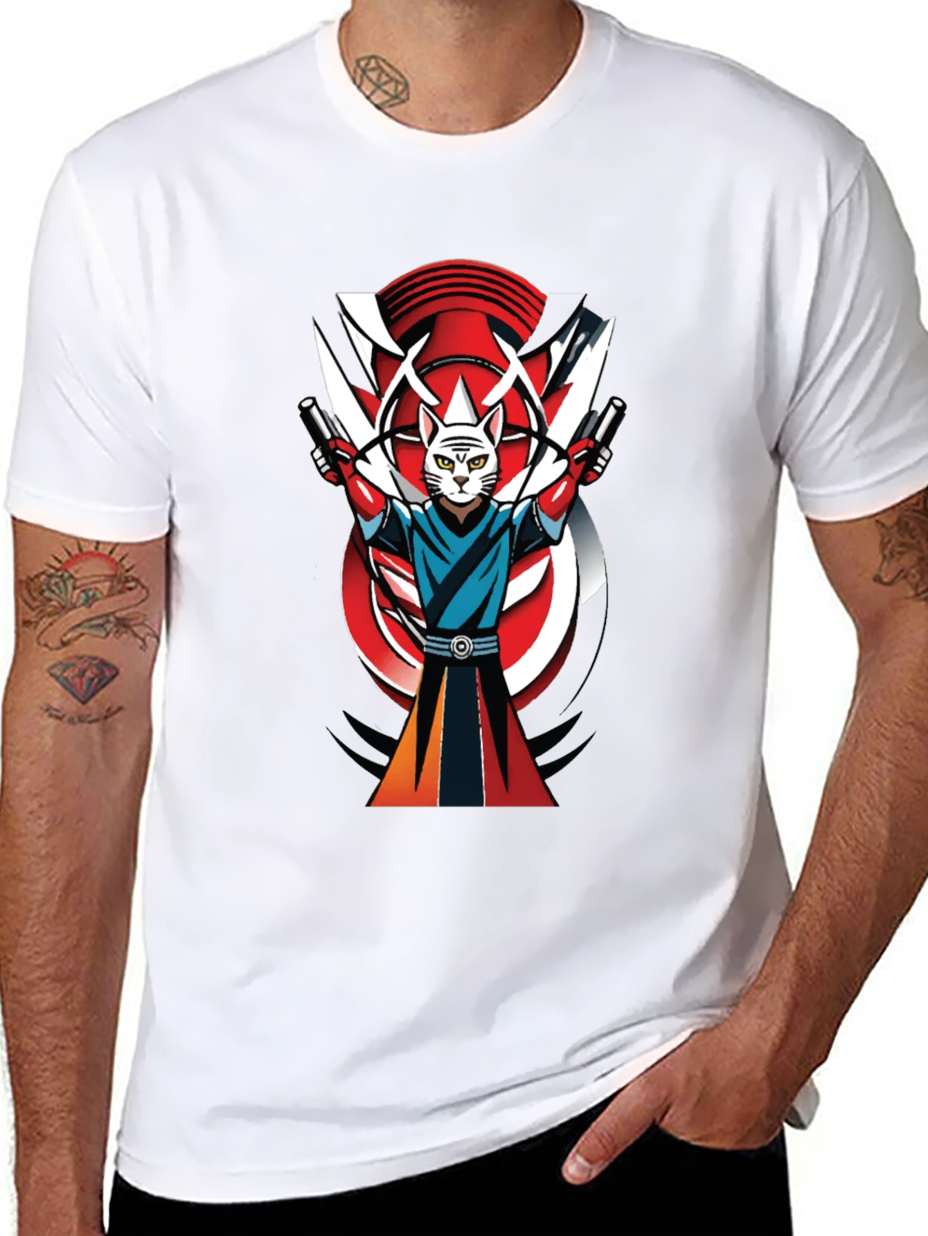 Samurai Cat T-Shirt - Urban Cool Style