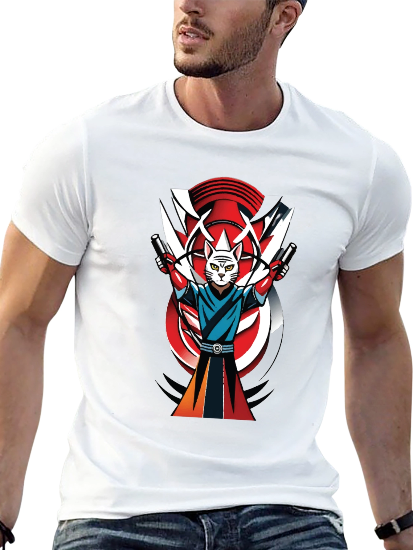 Samurai Cat T-Shirt - Urban Cool Style