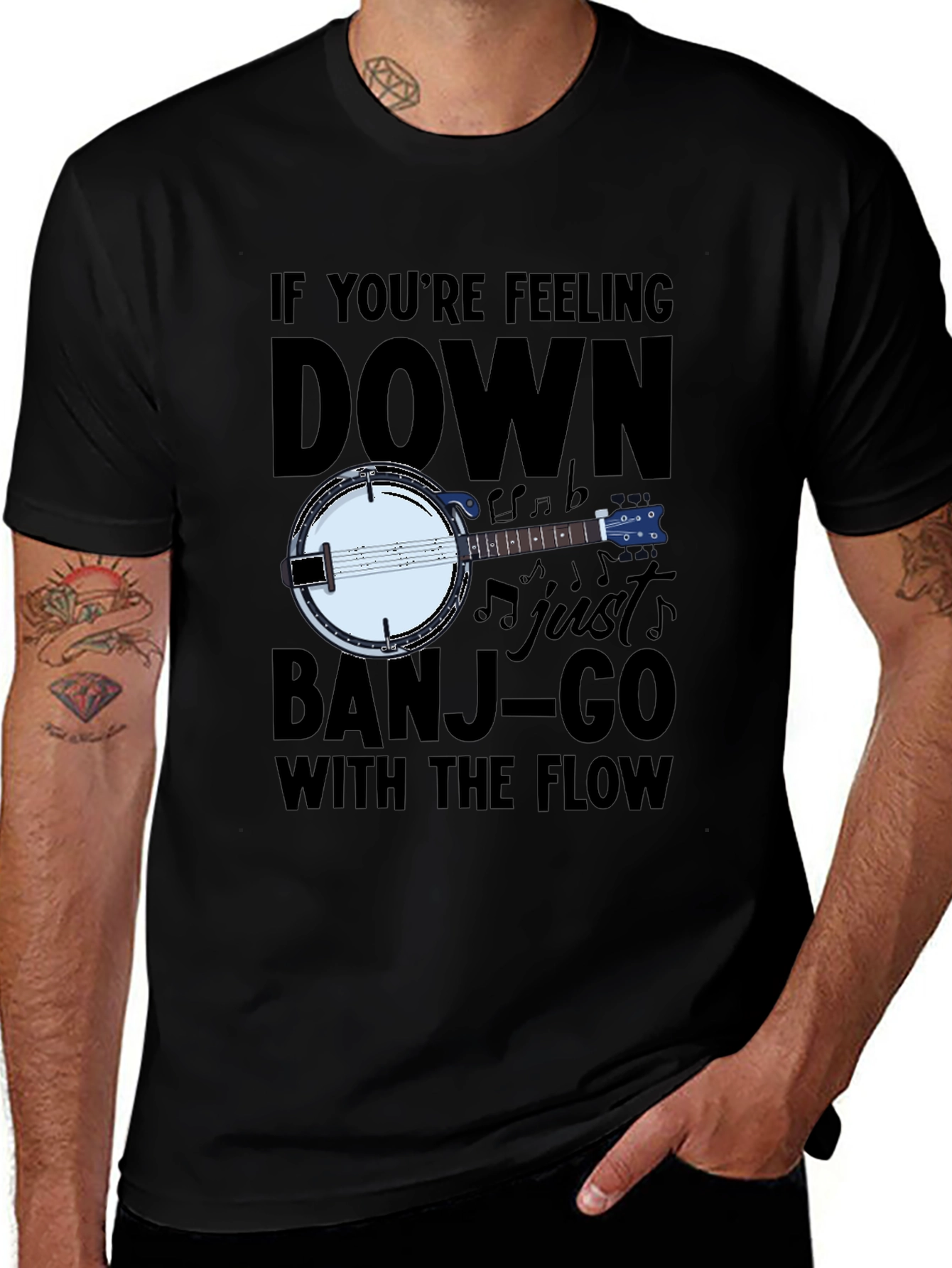 Banjo Music T-Shirt - Banjo-Go With The Flow