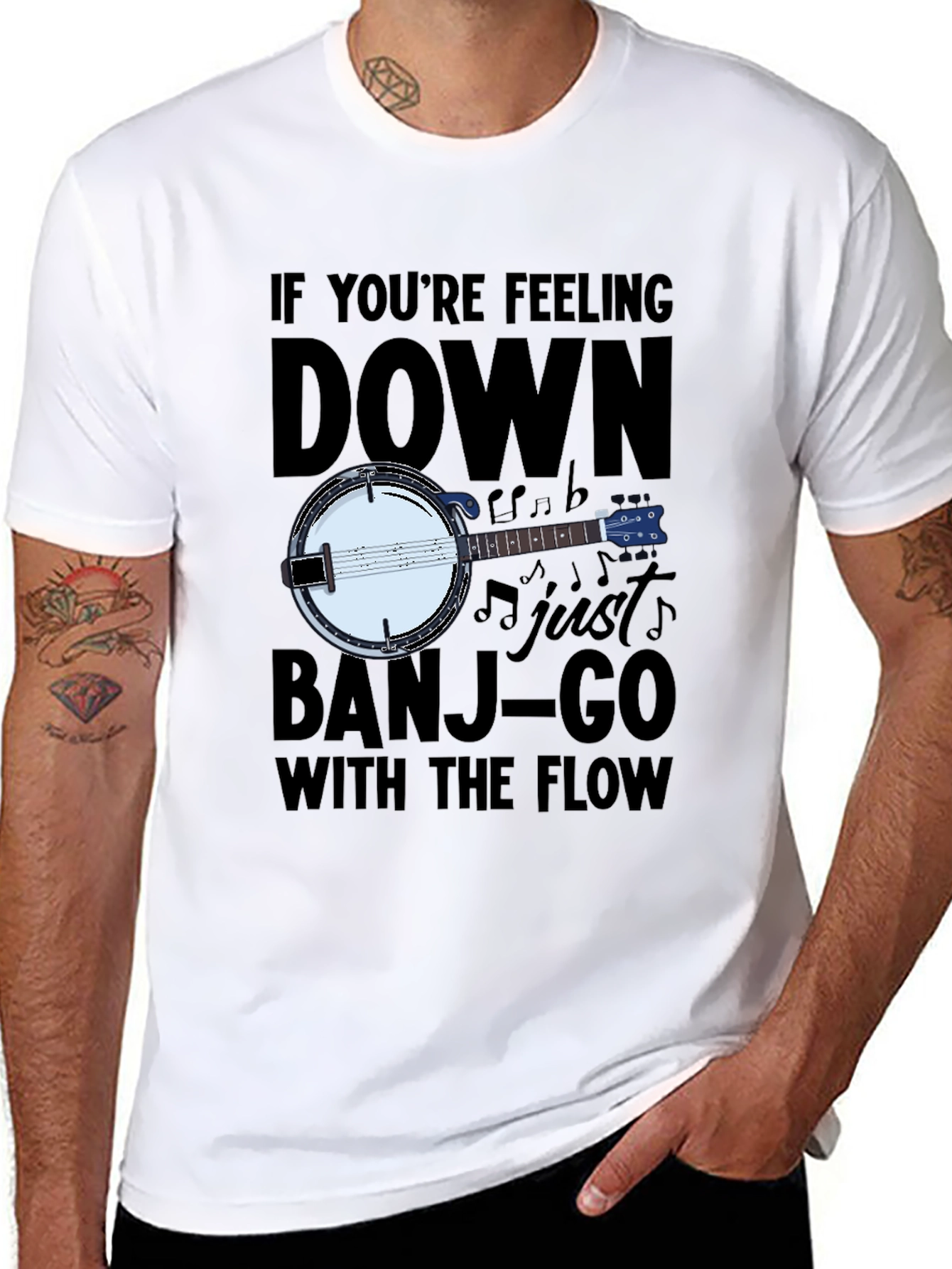 Banjo Music T-Shirt - Banjo-Go With The Flow