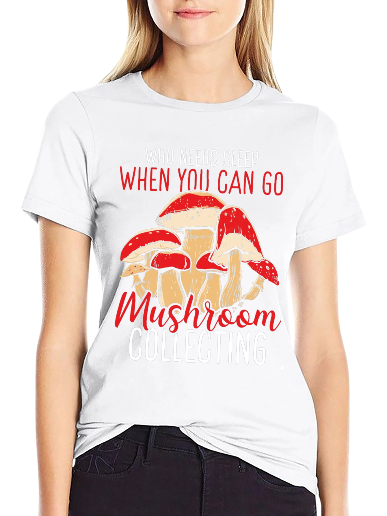 Mushroom Collecting Graphic Tee - Black