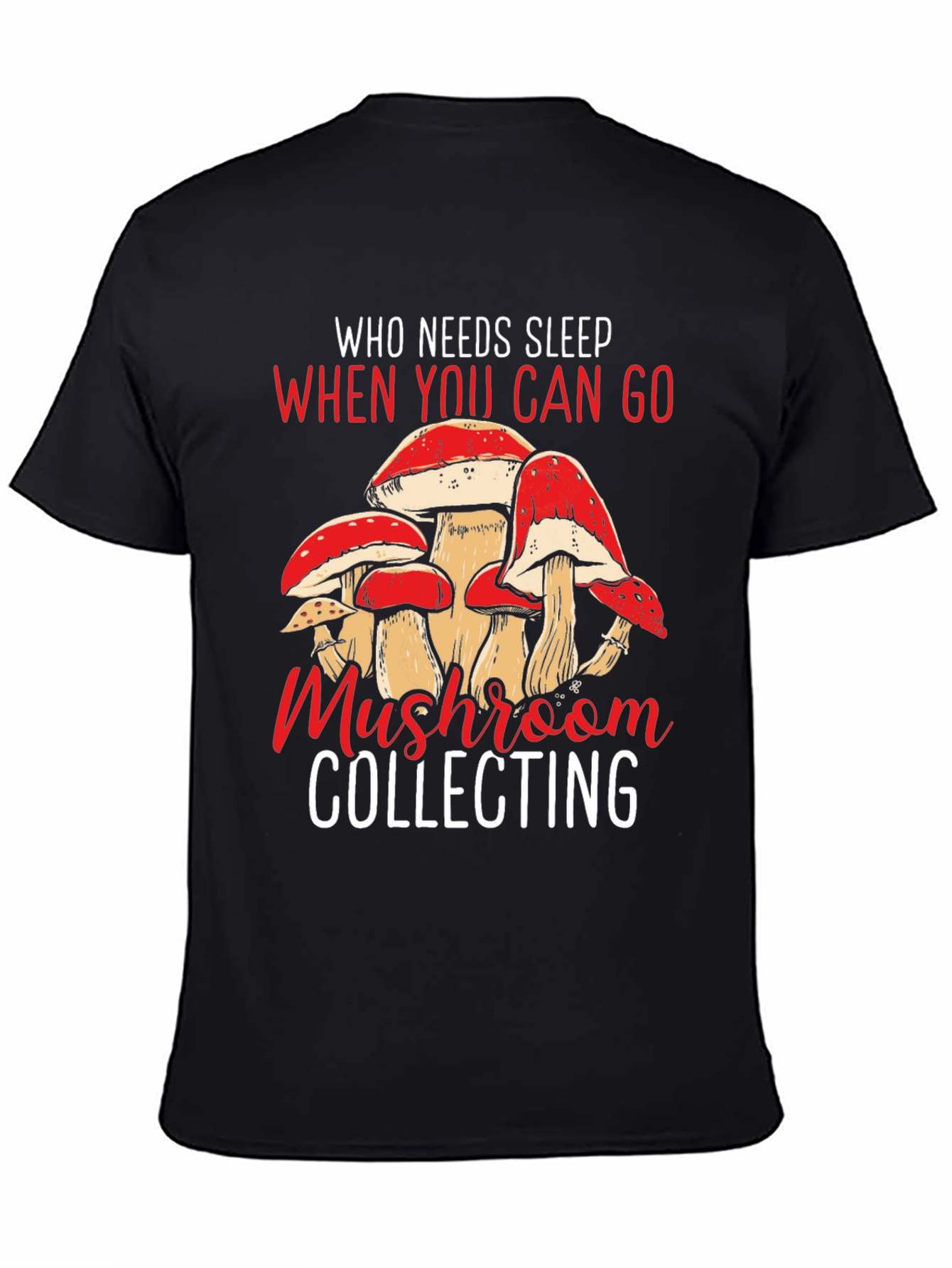 Mushroom Collecting Graphic Tee - Black