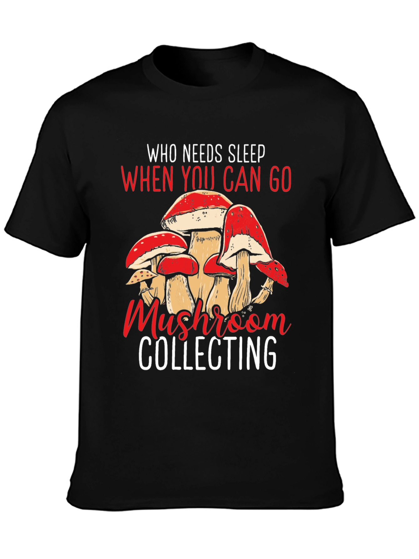 Mushroom Collecting Graphic Tee - Black