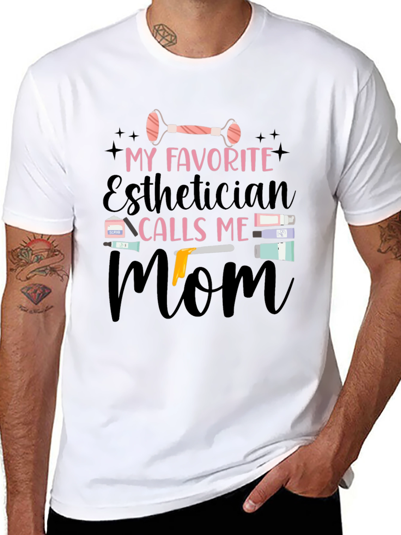 Esthetician Mom Black T-Shirt