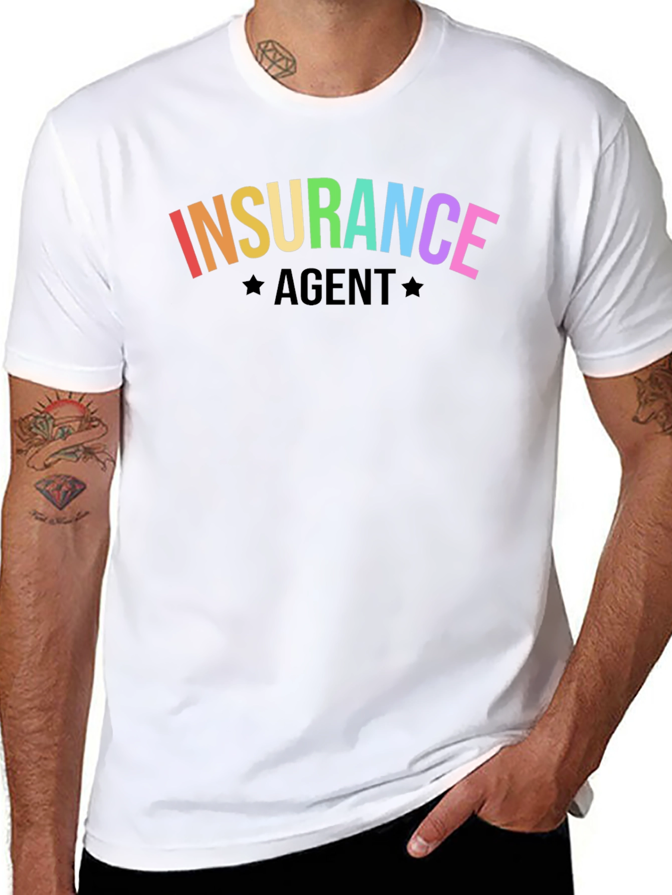 Rainbow Insurance Agent Graphic T-Shirt